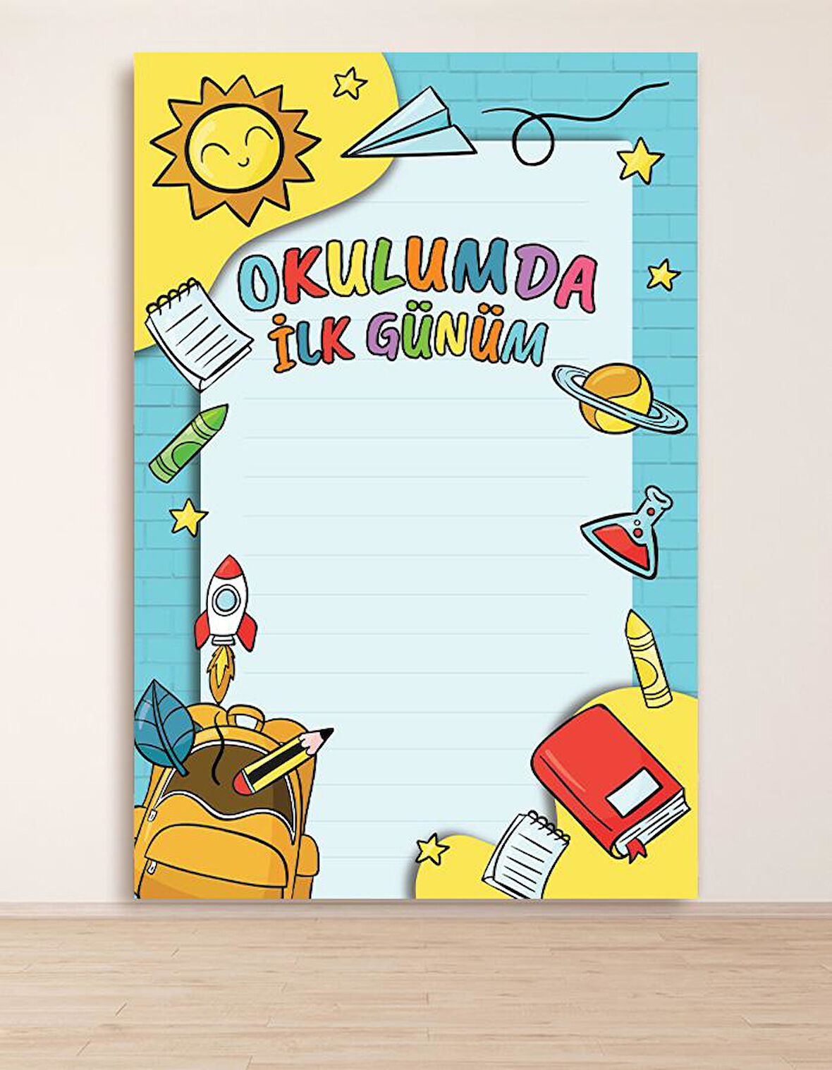 Okulumda İlk Günüm Hatıra Fotoğraf Panosu Branda 100x150
