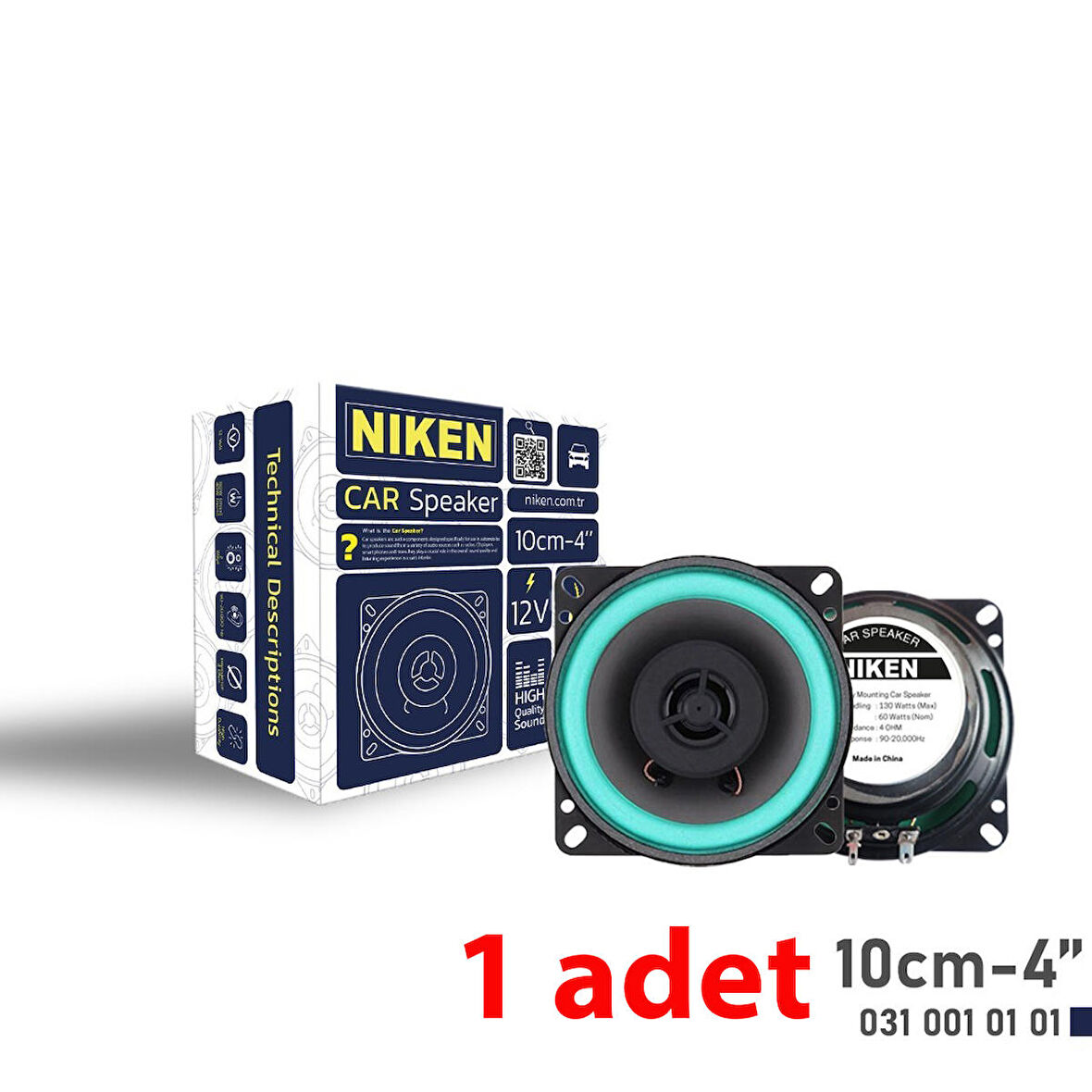 Niken Araç Hoparlörü 10Cm 4 İnç /  1 Adet