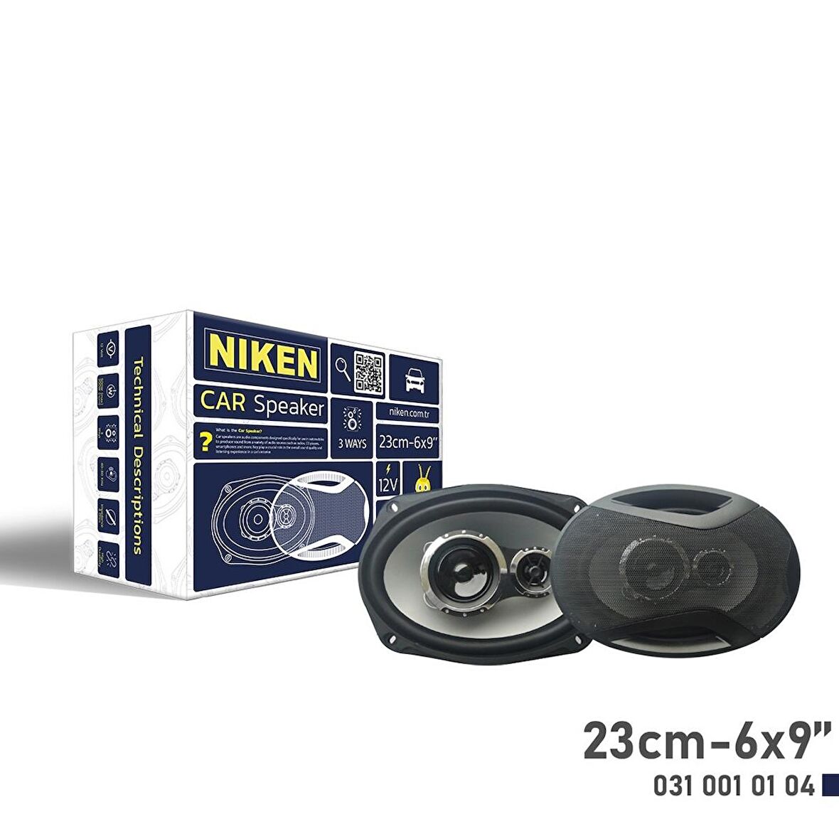 Niken Araç Hoparlörü 23Cm Oval 6X9 İnç / 2 Adet