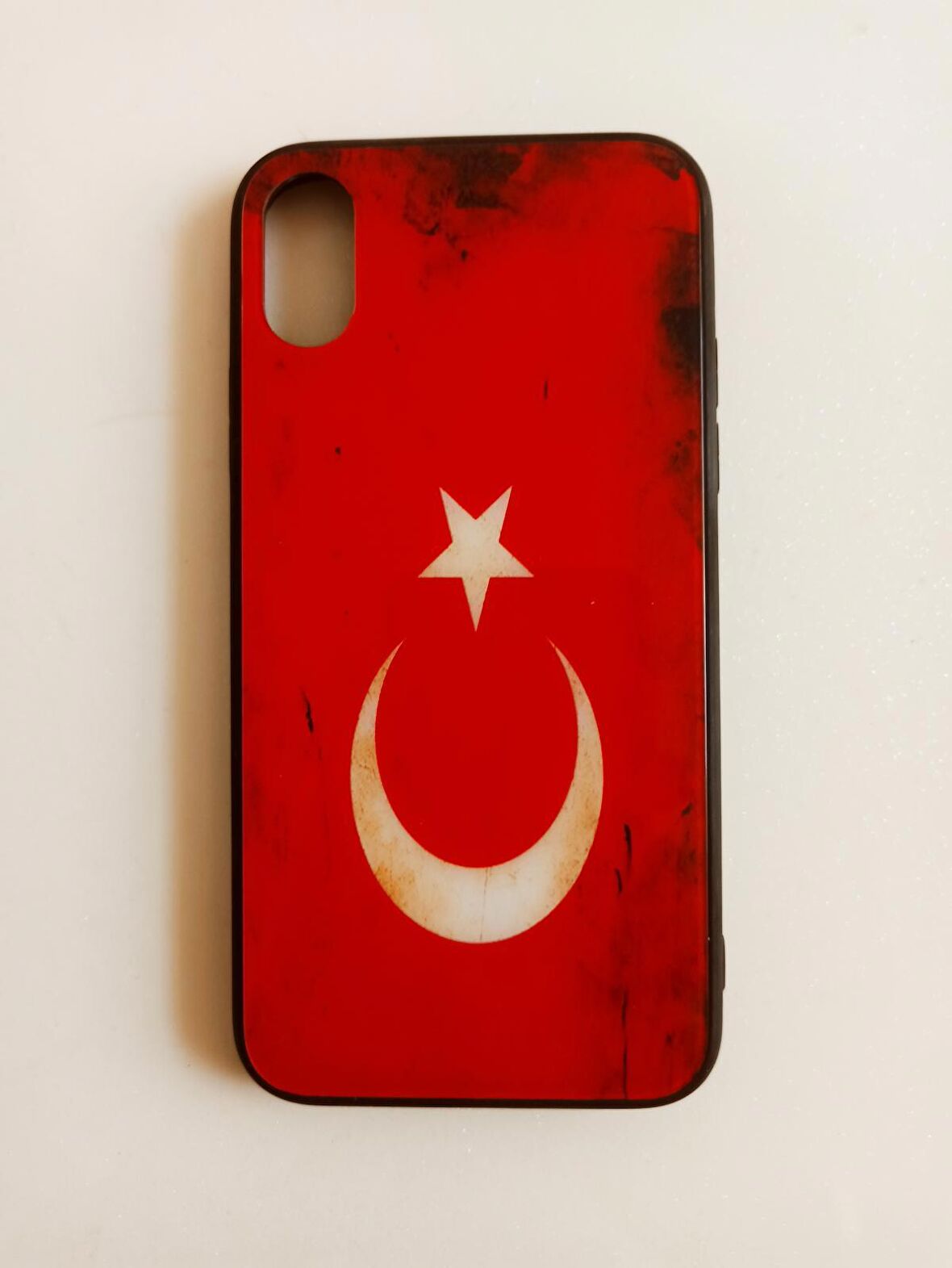 APPLE İPHONE 7 PLUS TÜRKBAYRAK DESENLİ KENARLARI SİLİKON ARKASI CAM 3D KILIF