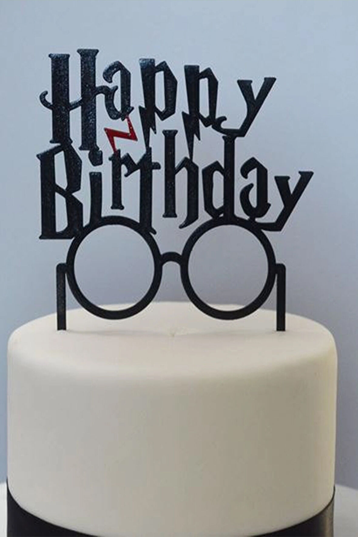 Happy Birhtday (Harry Potter Yazı Fontlu) 3D Baskı Siyah Renk