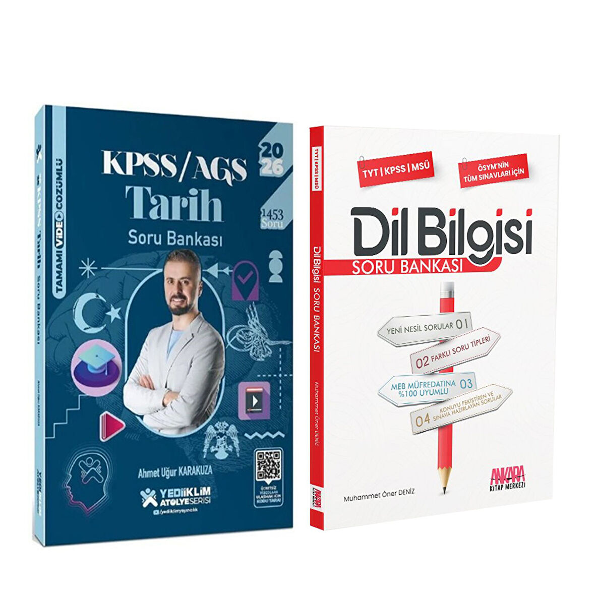 Yediiklim Yayınları 2026 KPSS Tarih Atölye ve AKM Dil Bilgisi Soru Bankası Seti 2 Kitap