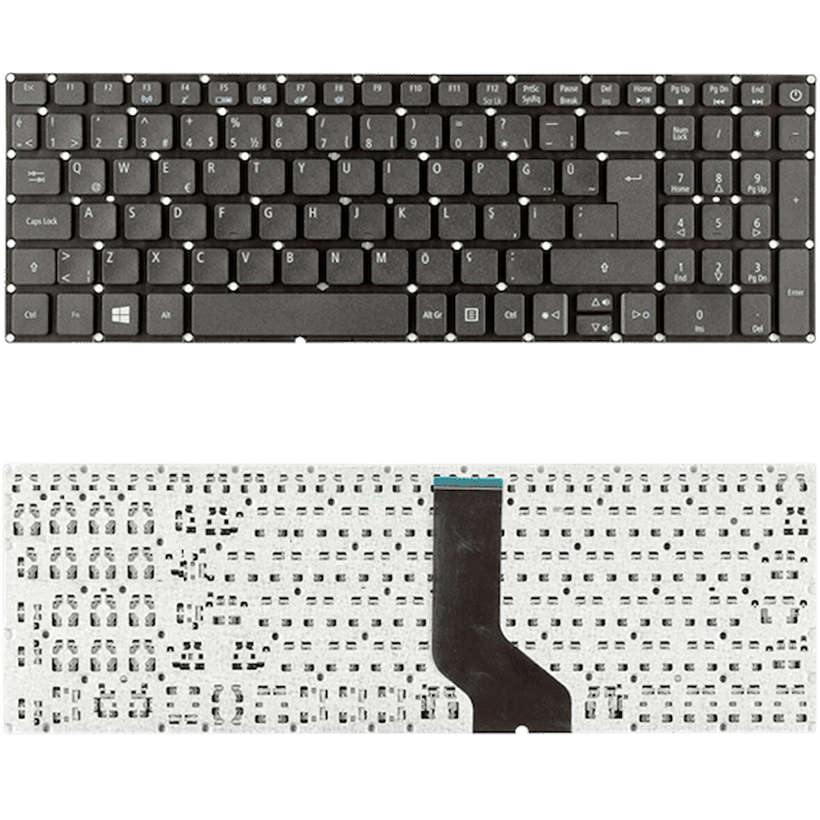 Acer Aspire F5-572G-52, F5-572G-57PV, F5-572G-57YK Klavye Tuş Takımı Q Siyah Türkçe Tuş Seti