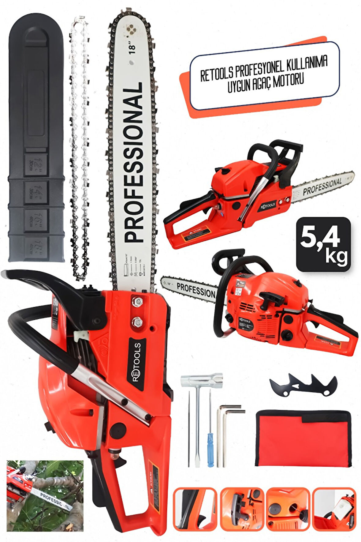 RETOOLS BENZİNLİ TESTERE 52CC  2400W