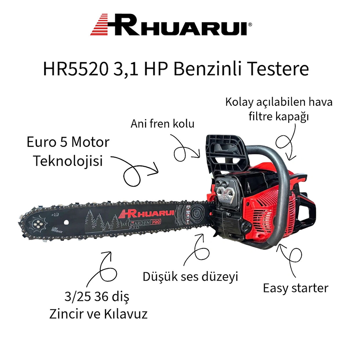 RHUARUI HR 5520 55 cc. Benzinli Testere