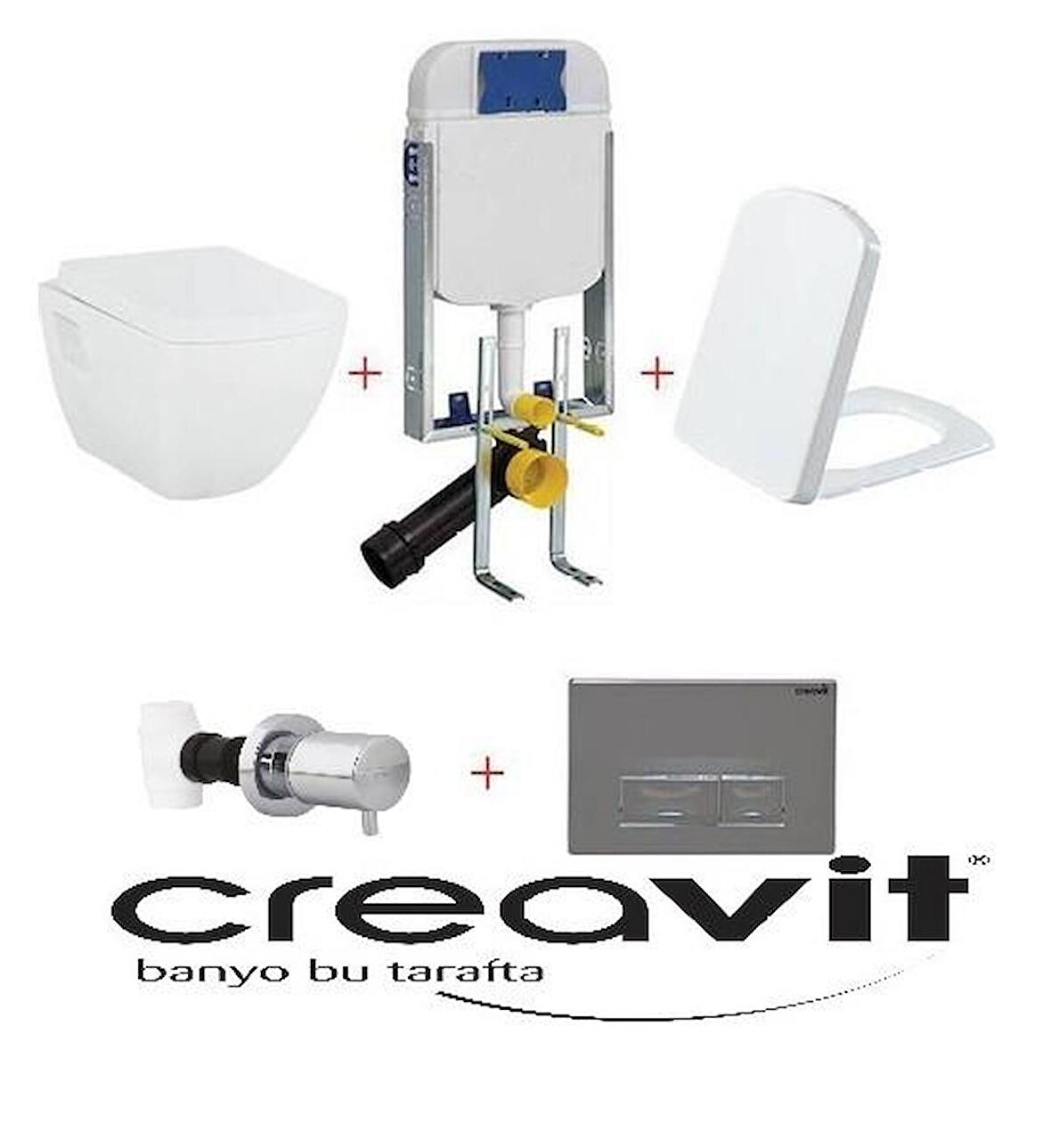 Creavit Tp326 Gömme Rezervuar - Asma Klozet Seti 5 Parça DUROPLAST KC3081