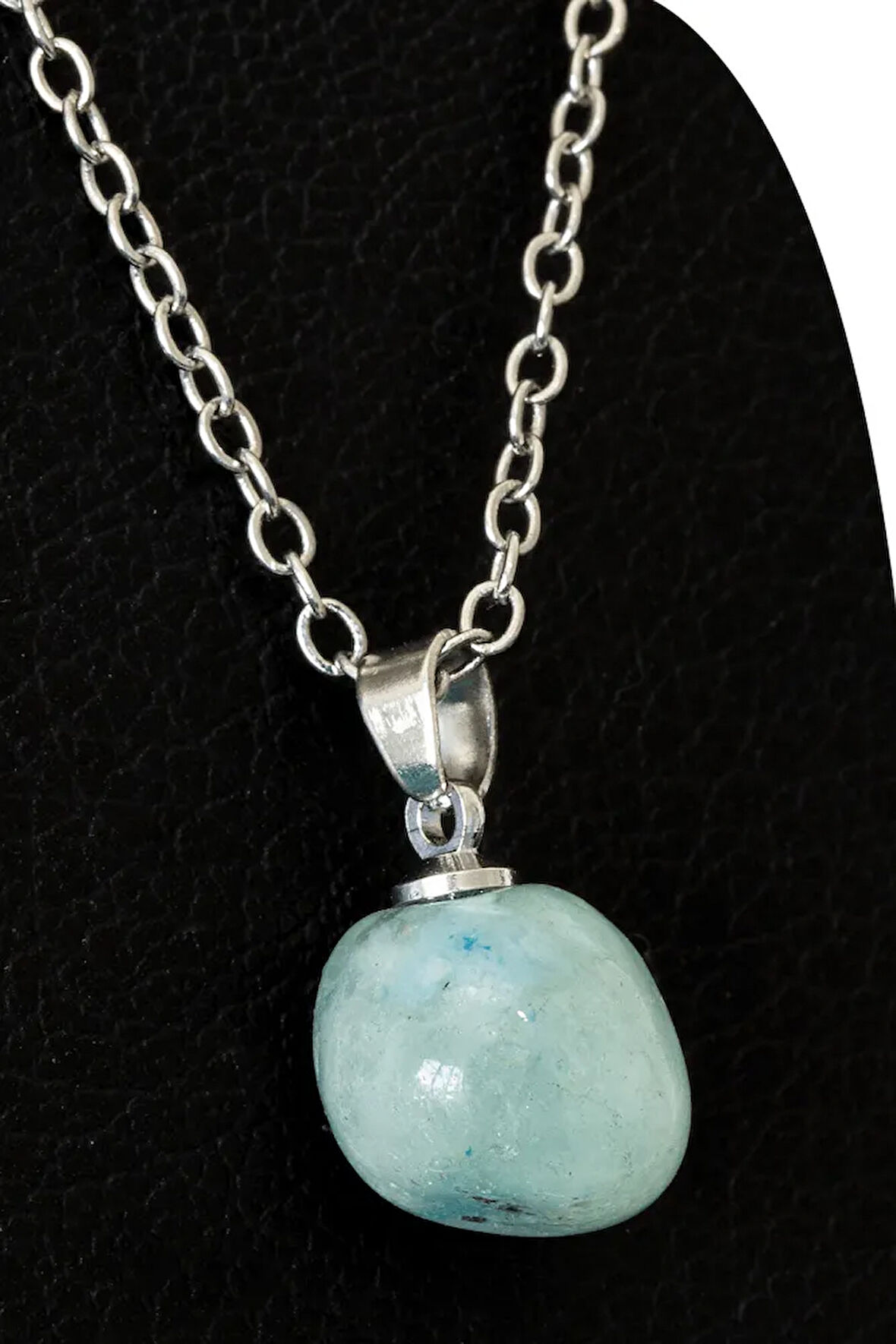 Sertifikalı Ham Akuamarin Taşı Kolye (MİNİ BOY)