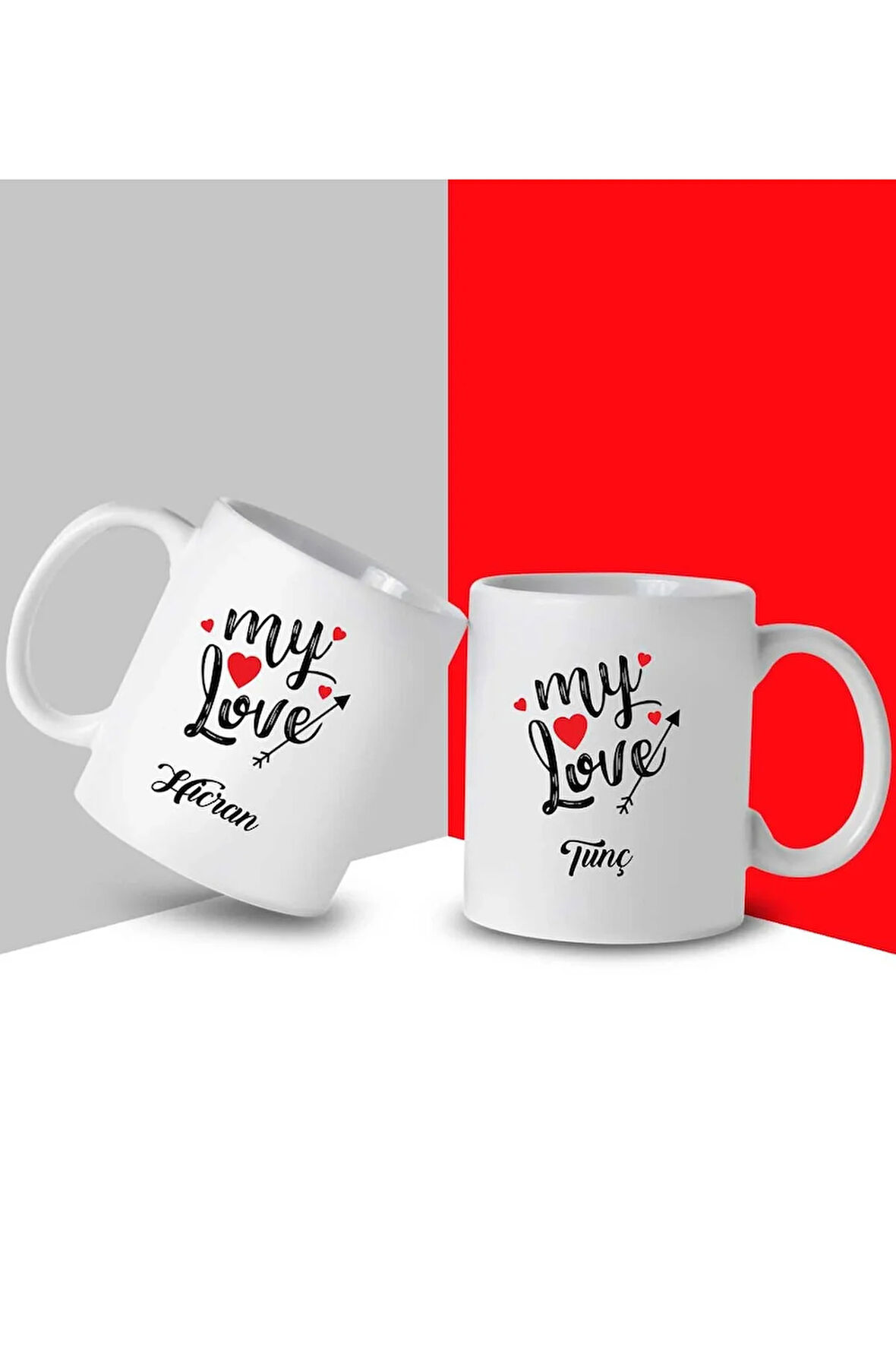 Sevgililer Gününe Özel| Kişiselleştirilebilir 14 Şubat Hediye Çift Kupa Bardak Seti