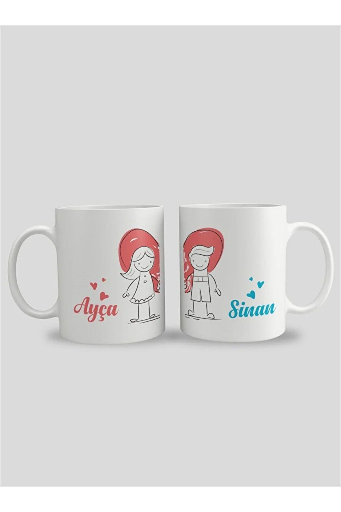 Sevgililer Gününe Özel| Kişiselleştirilebilir 14 Şubat Hediye Çift Kupa Bardak Seti