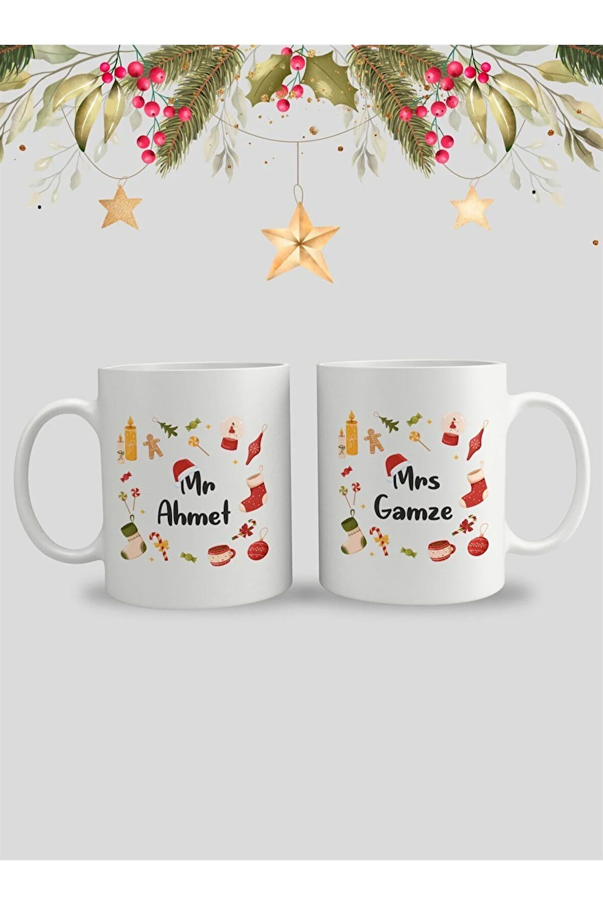 Sevgililer Gününe Özel| Kişiselleştirilebilir 14 Şubat Hediye Çift Kupa Bardak Seti