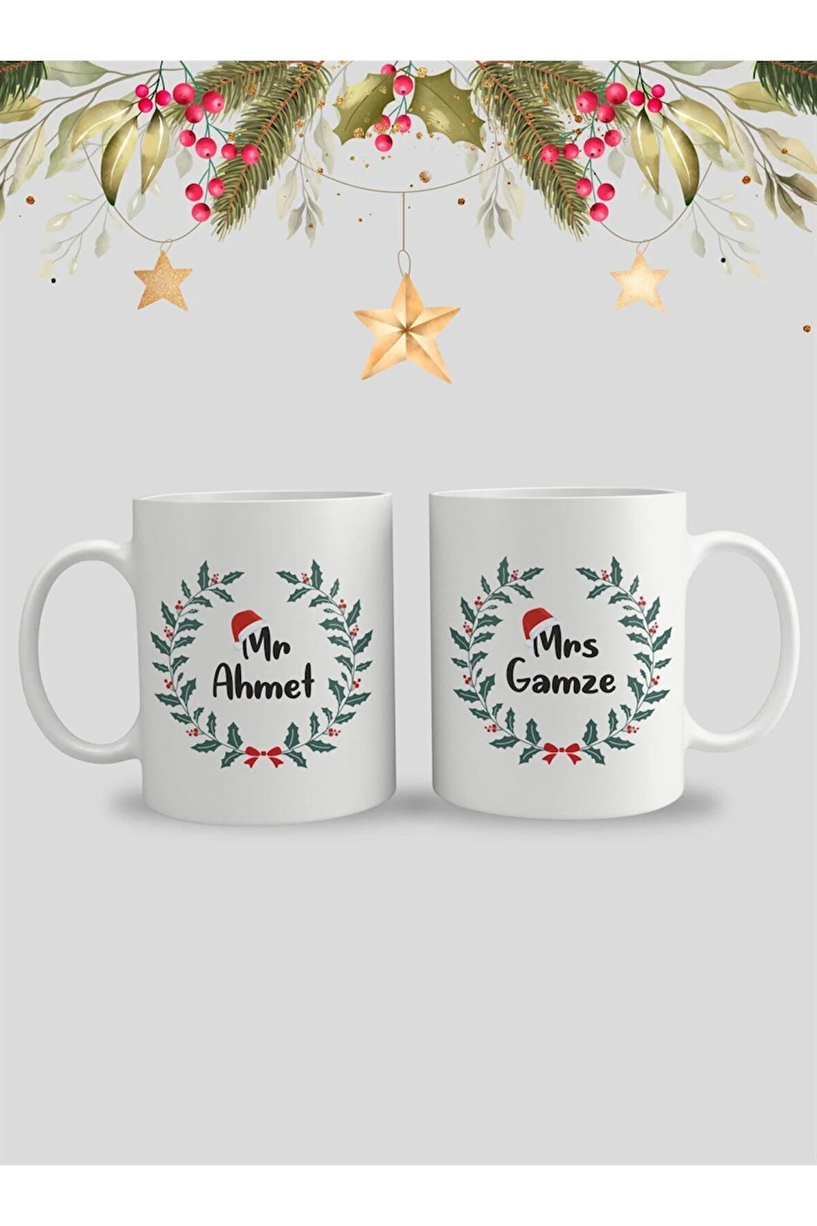 Sevgililer Gününe Özel| Kişiselleştirilebilir 14 Şubat Hediye Çift Kupa Bardak Seti