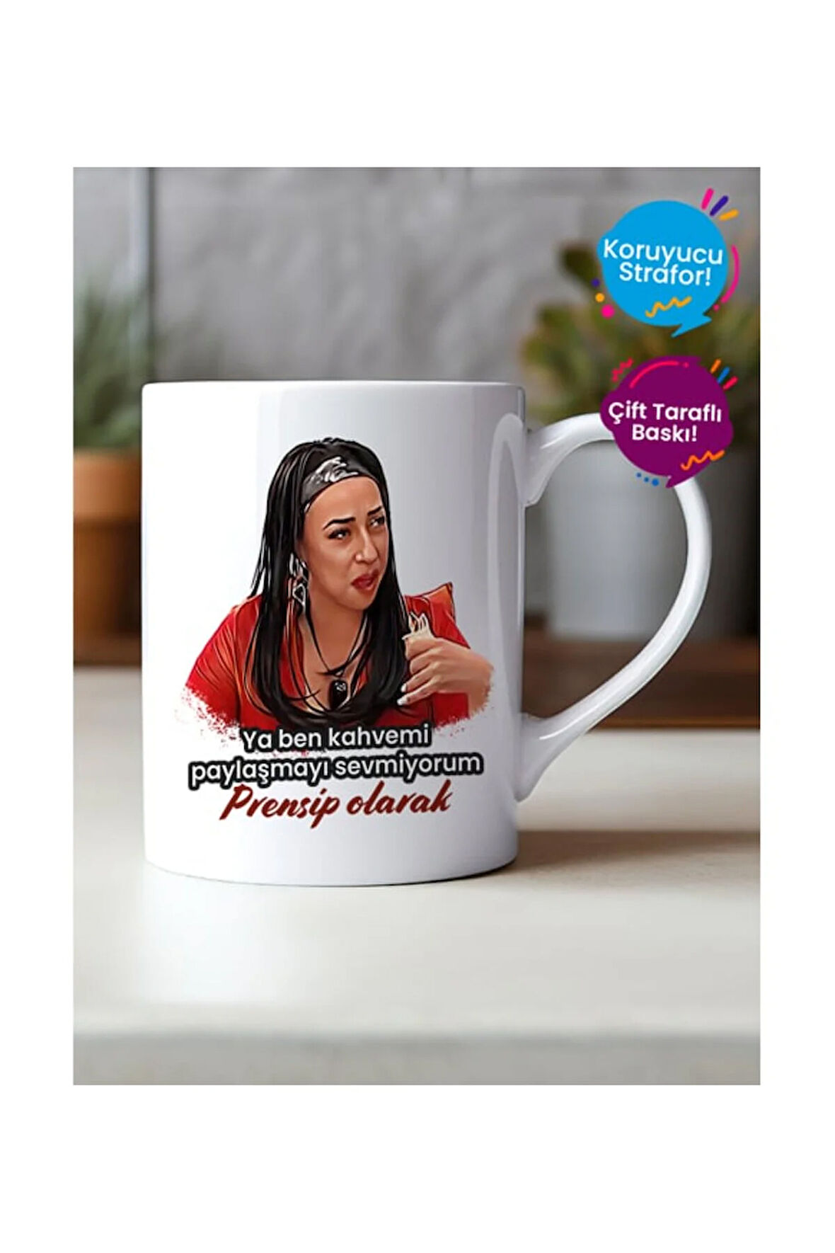 Avrupa Yakası Şahika Tasarımlı Hediye Kupa Bardak