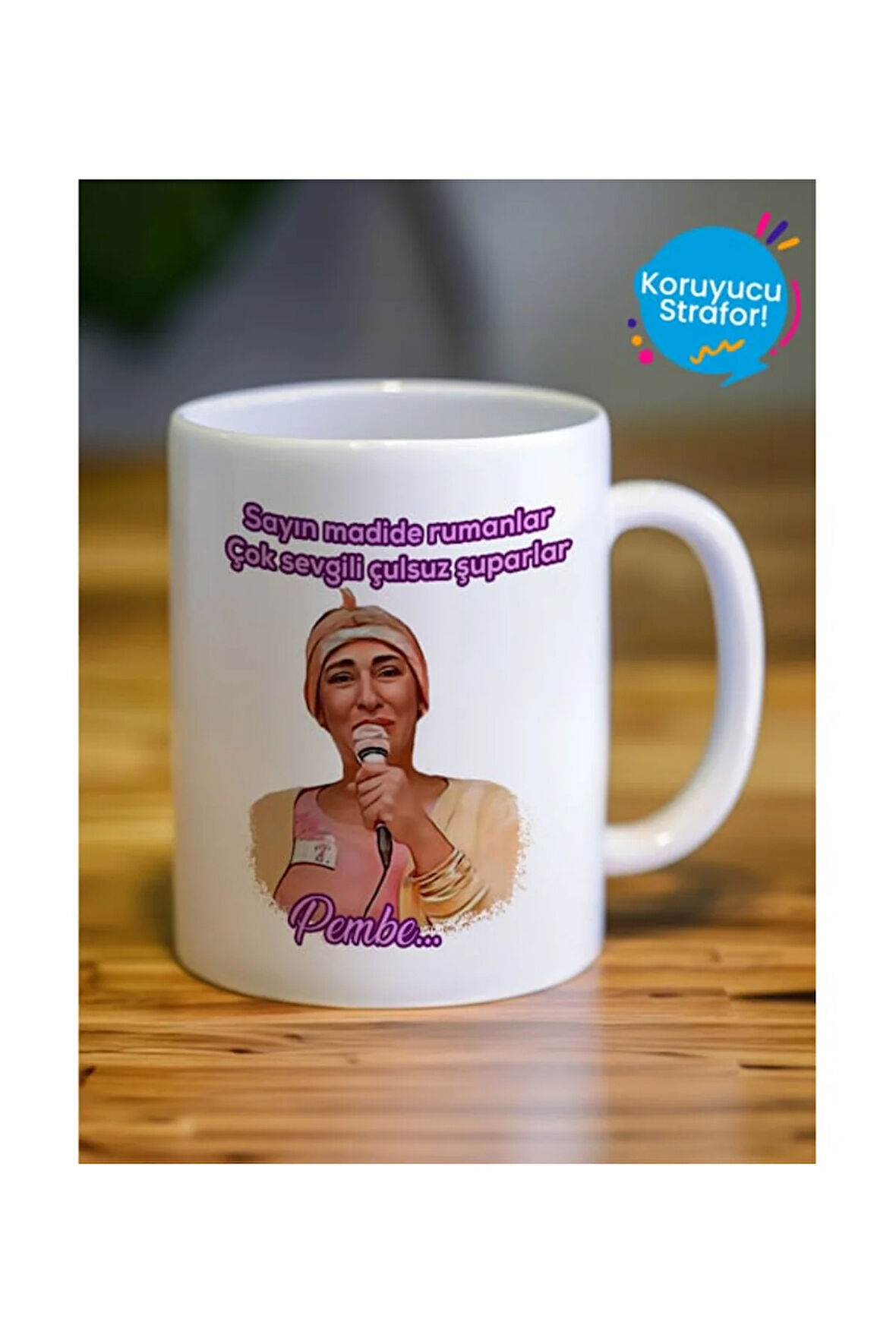 Cennet Mahallesi Pembe Çulsuz Tasarımlı Hediye Kupa Bardak