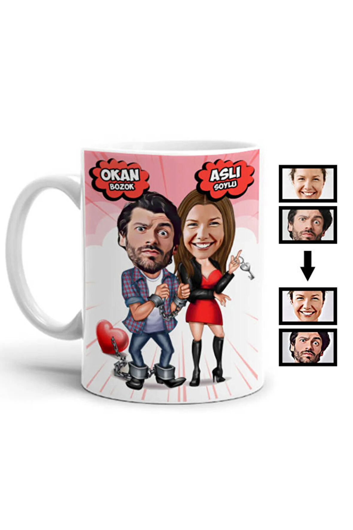 Sevgileye-Arkadaşa Özel Hediyelik|Kişiselleştirilebilir Karikatür Hediye Kupa Bardak