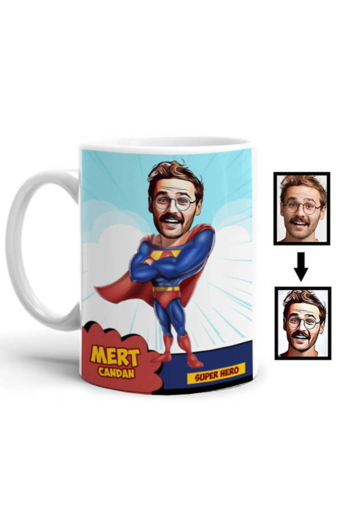 Sevgileye-Arkadaşa Özel Hediyelik|Kişiselleştirilebilir Karikatür Hediye Kupa Bardak