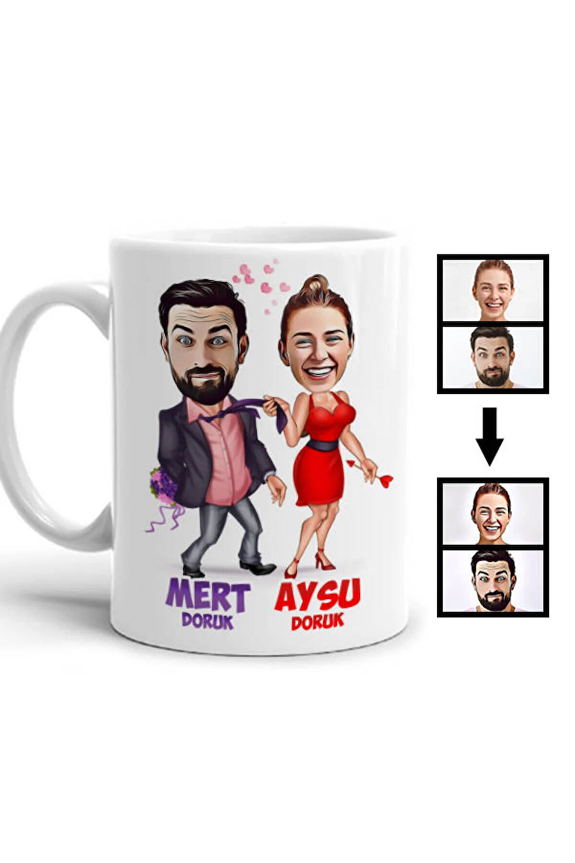 Sevgileye-Arkadaşa Özel Hediyelik|Kişiselleştirilebilir Karikatür Hediye Kupa Bardak