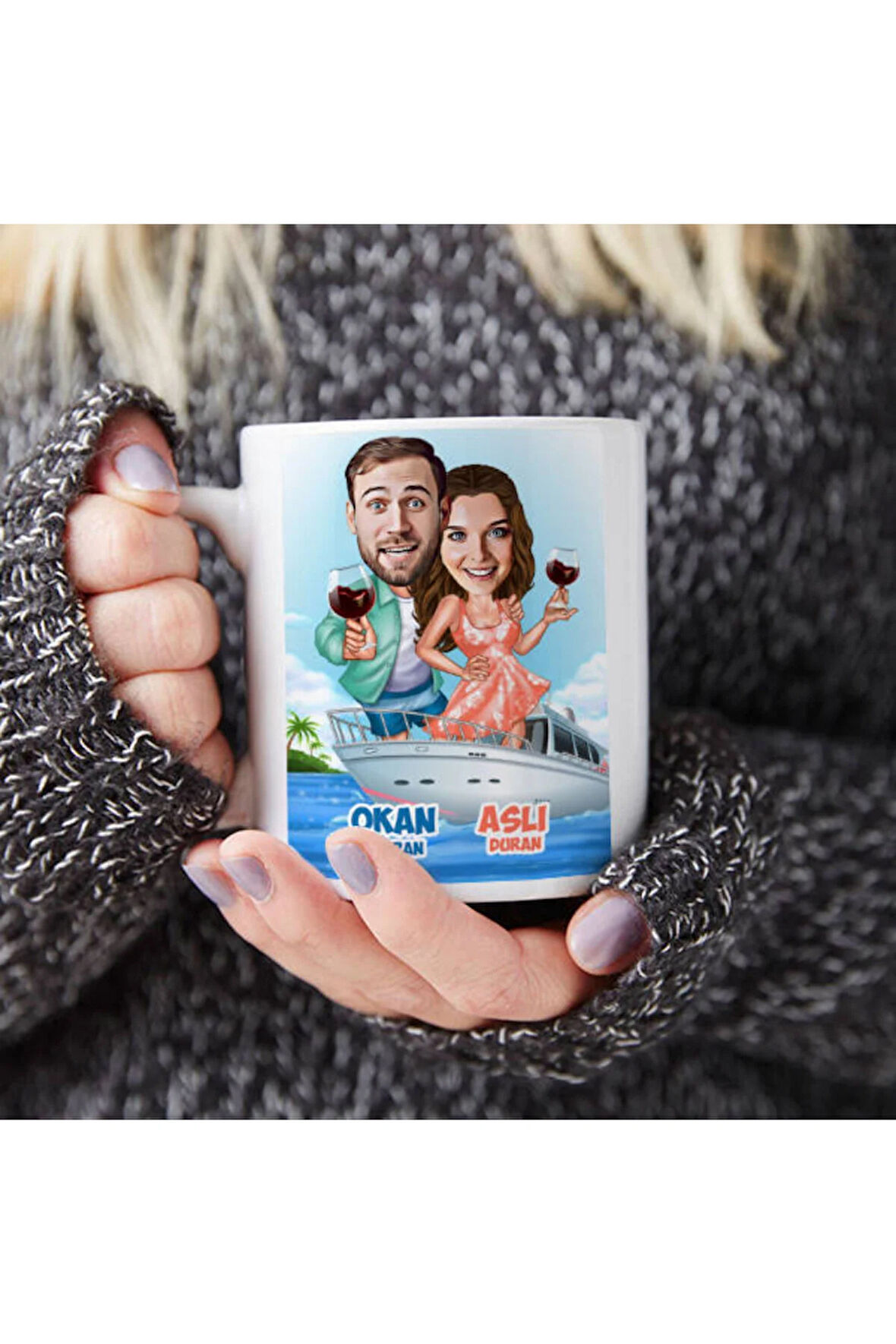 Sevgileye-Arkadaşa Özel Hediyelik|Kişiselleştirilebilir Karikatür Hediye Kupa Bardak