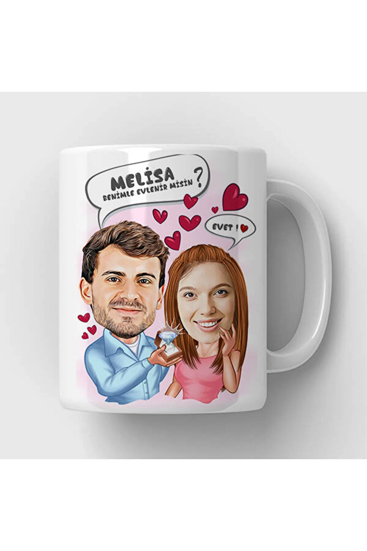 Sevgileye-Arkadaşa Özel Hediyelik|Kişiselleştirilebilir Karikatür Hediye Kupa Bardak