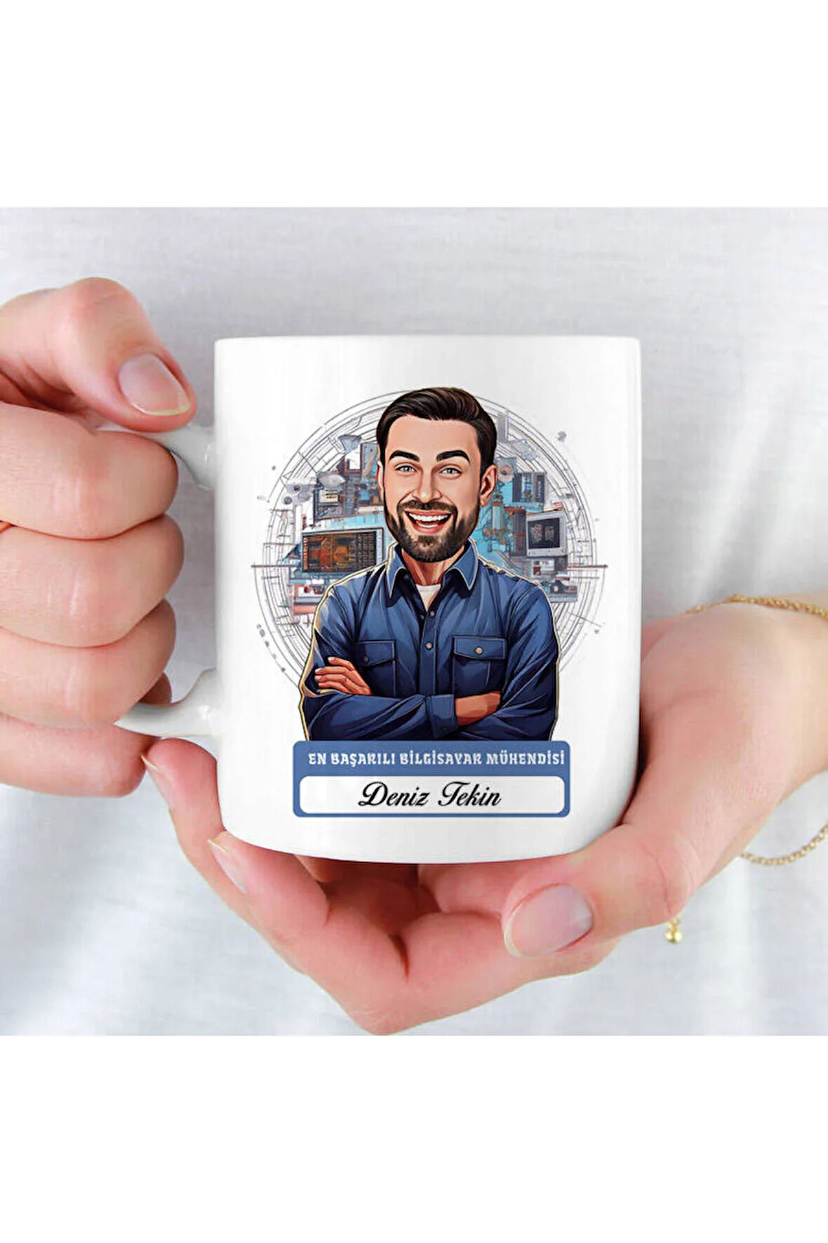 Mesleklere Özel Hediyelik|Kişiselleştirilebilir Bilgisayar Mühendisi Hediye Kupa Bardak