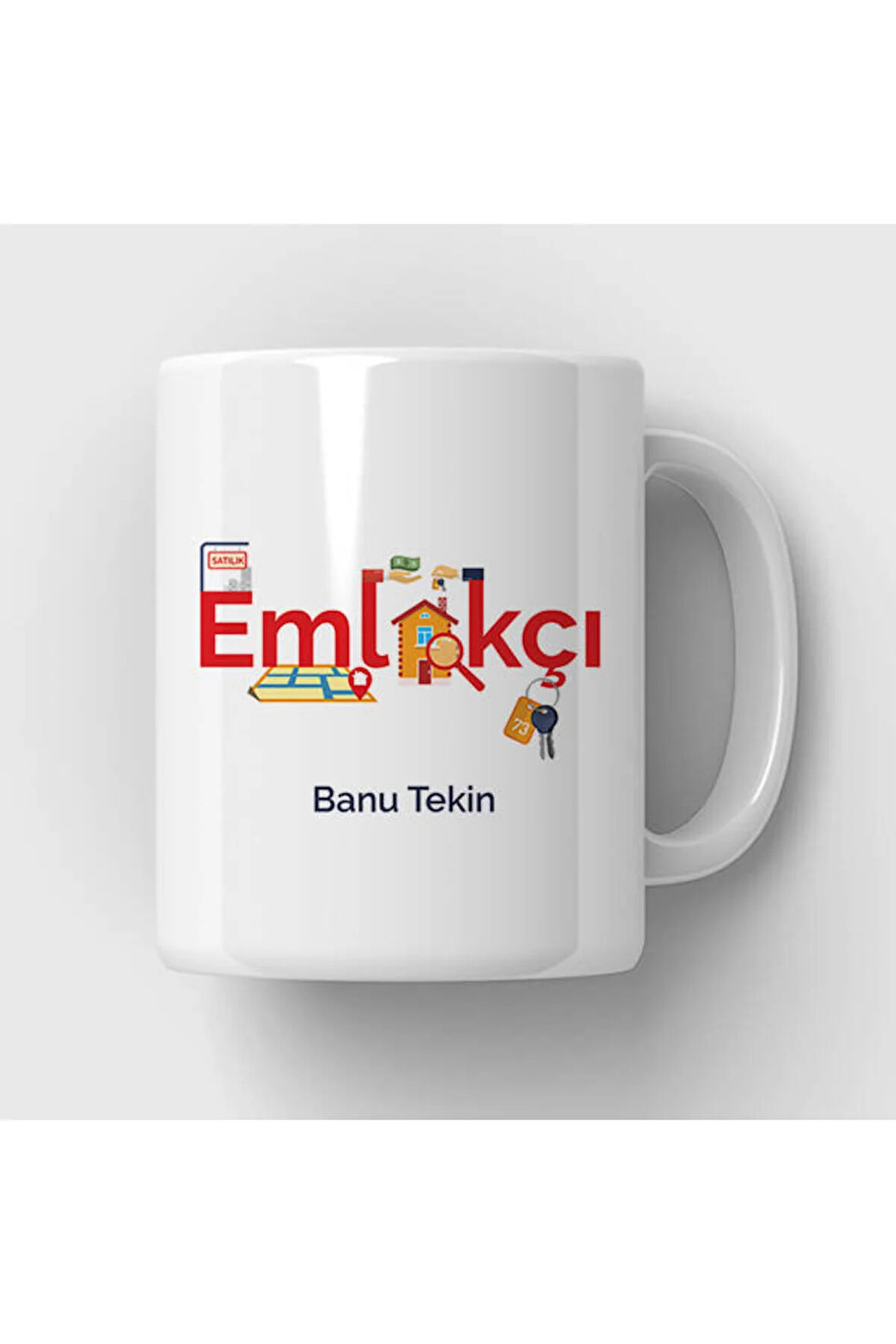 Mesleklere Özel Hediyelik|Kişiselleştirilebilir Emlakçı Uzmanı Hediye Kupa Bardak