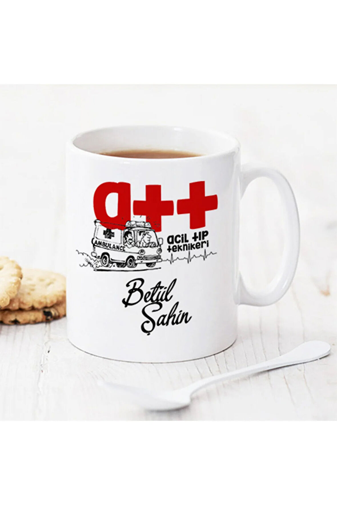 Mesleklere Özel Hediyelik|Kişiselleştirilebilir A.T.T Acil Tasarımlı Hediye Kupa Bardak