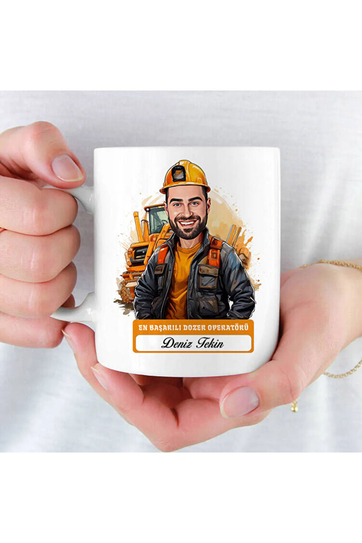 Mesleklere Özel Hediyelik|Kişiselleştirilebilir Dozer Operatörü Hediye Kupa Bardak