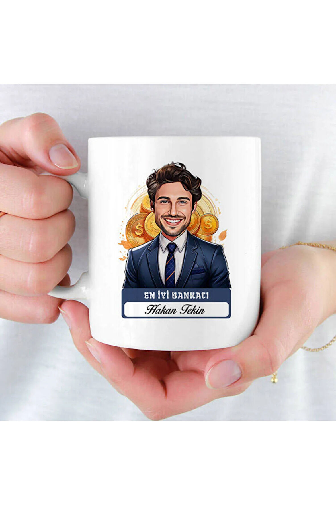 Mesleklere Özel Hediyelik|Kişiselleştirilebilir Bankacı Hediye Kupa Bardak