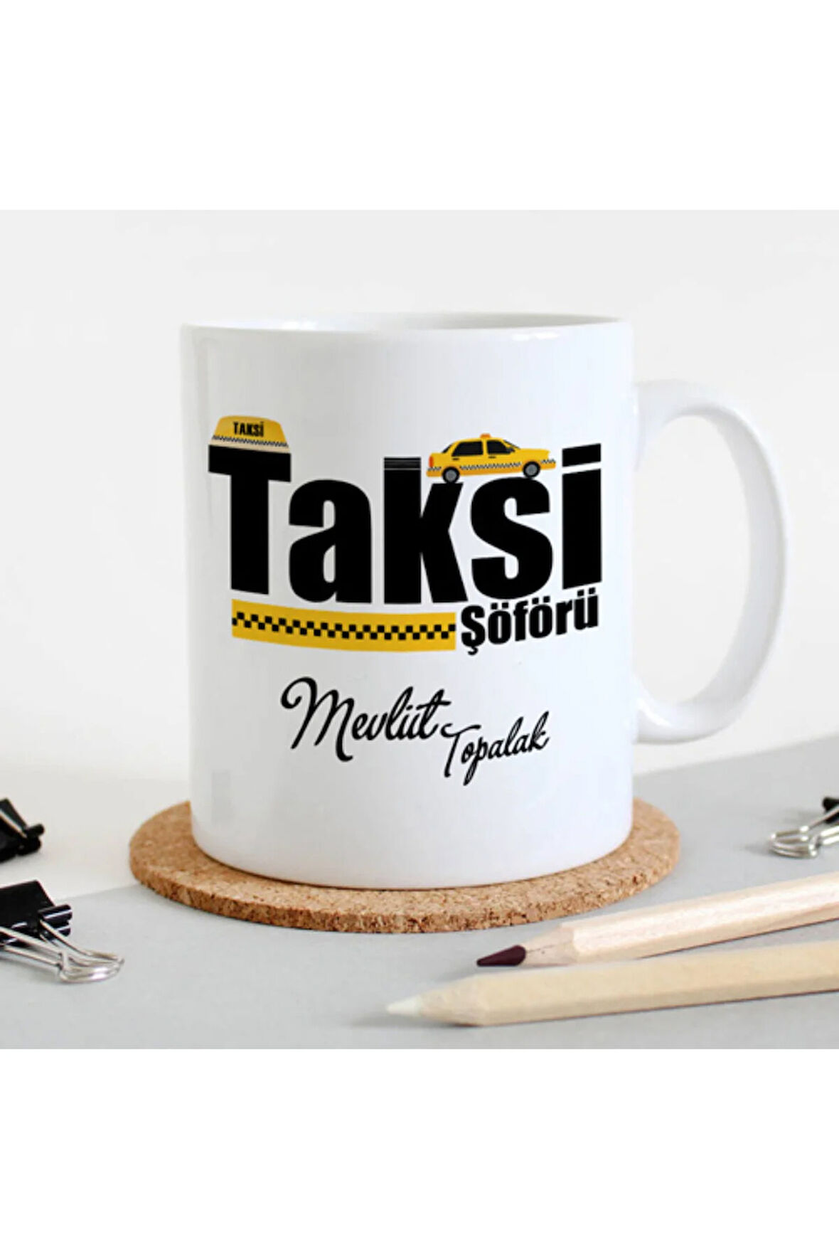 Mesleklere Özel Hediyelik|Kişiselleştirilebilir Taksici Hediye Kupa Bardak