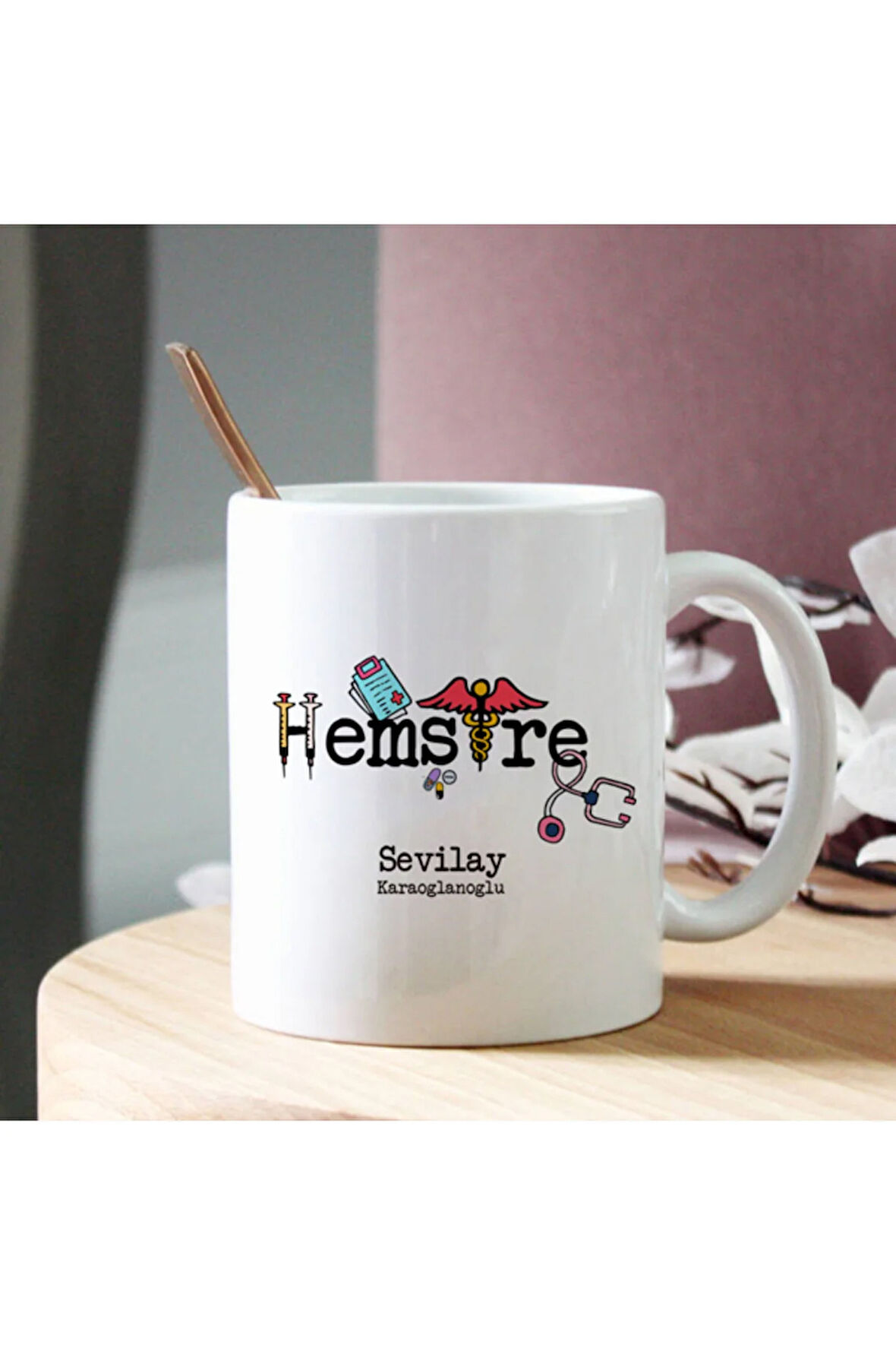 Mesleklere Özel Hediyelik|Kişiselleştirilebilir Hemşire 4 Hediye Kupa Bardak