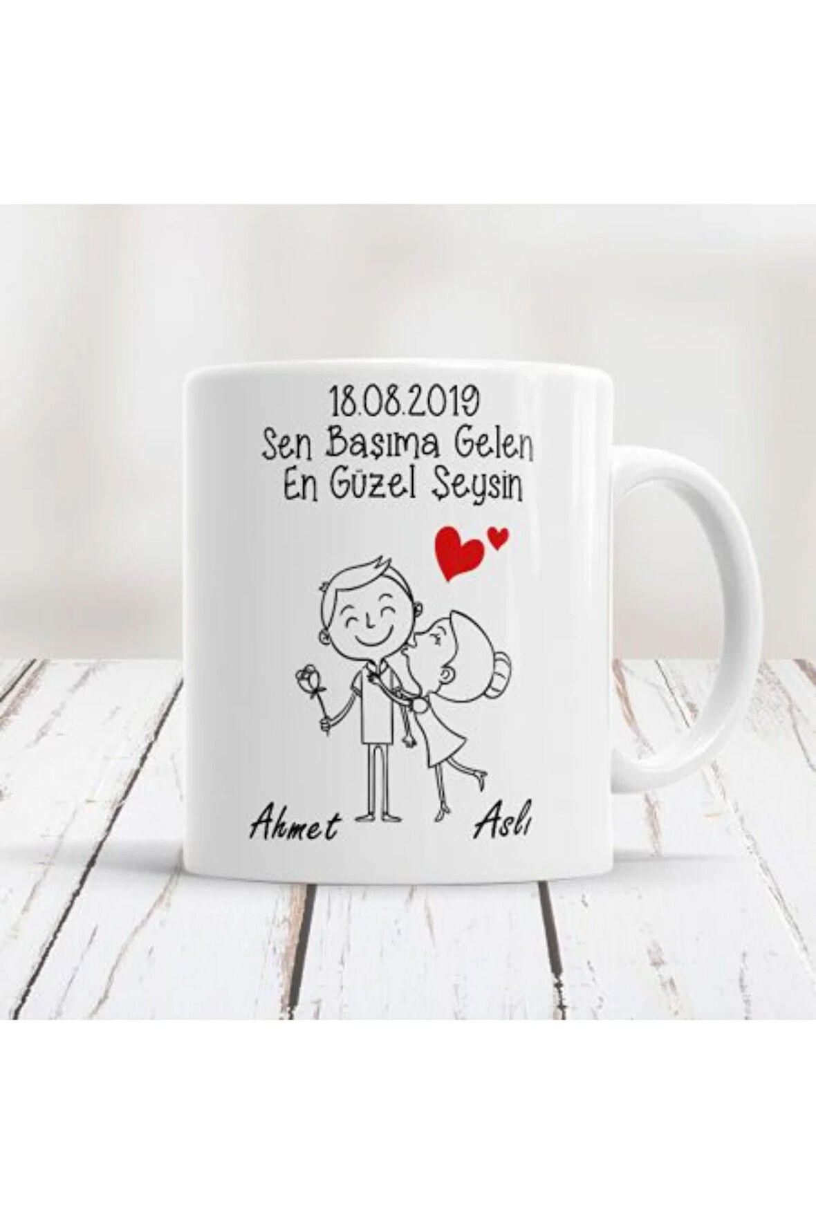 Sevgililer Gününe Özel| Kişiselleştirilebilir Sevgiliye Hediye Kupa Bardak