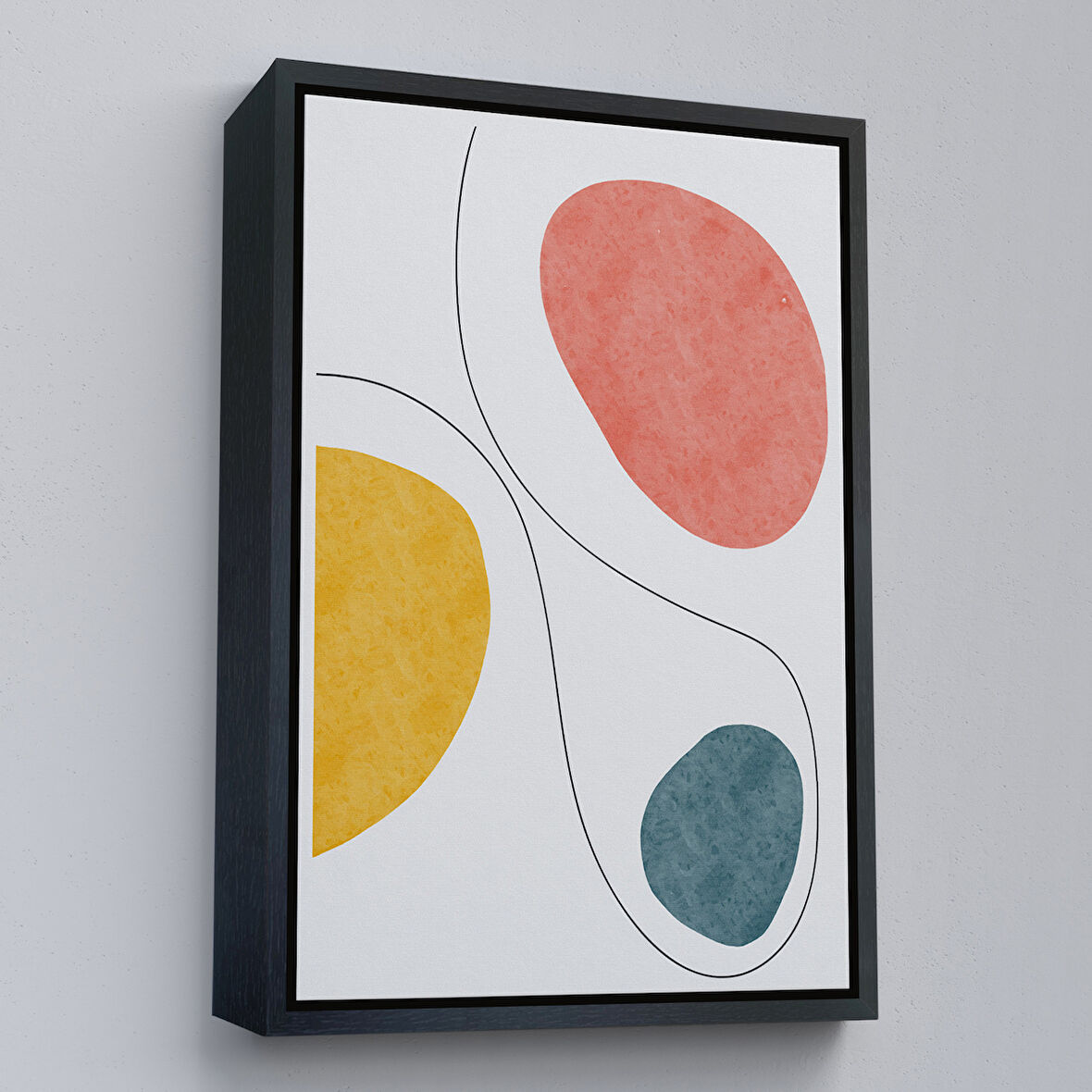 Siyah Çerçeveli Dairesel Soyut Tablo