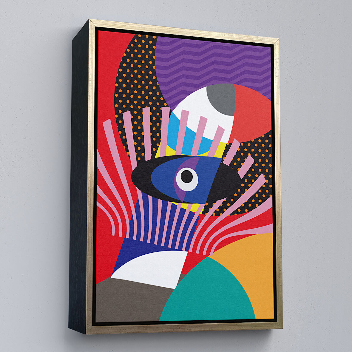 Altın Çerçeveli Spiritual Göz Tablosu