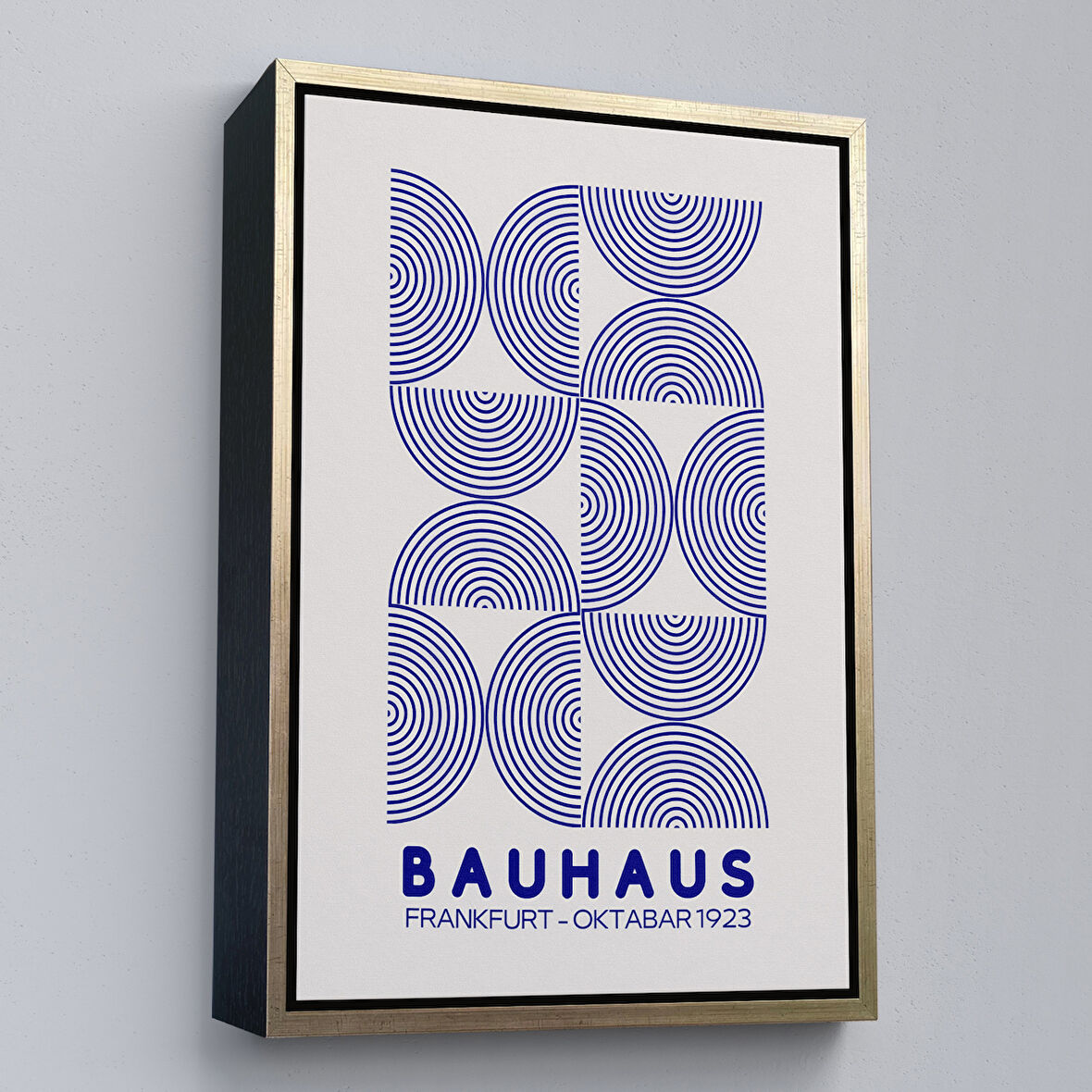 Altın Çerçeveli Sevimli Aslan Tablosu