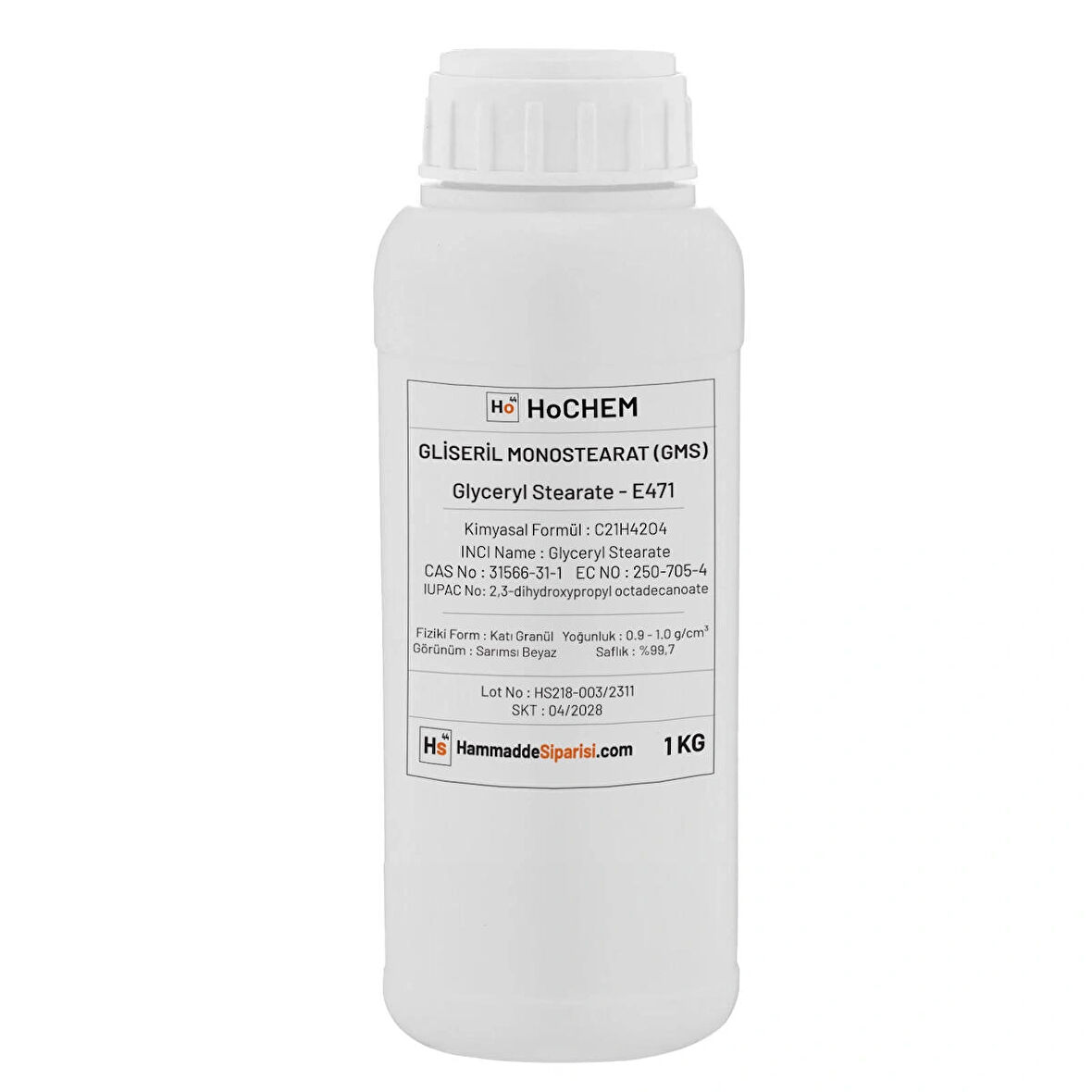 HoCHEM Gliserin Monostearat | Glyceryl Stearate | 31566-31-1 | GMS - 1 KG