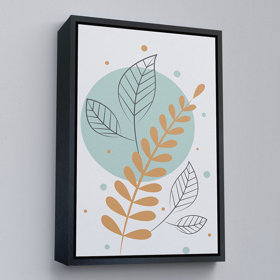 Siyah Çerçeveli İskandinav Soyut Tablo