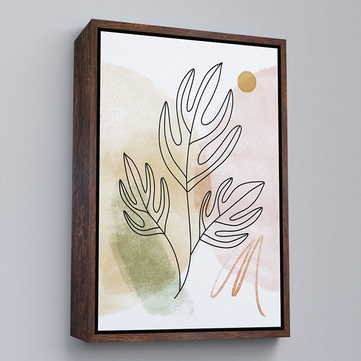 Kahverengi Çerçeveli İskandinav Soyut Tablo