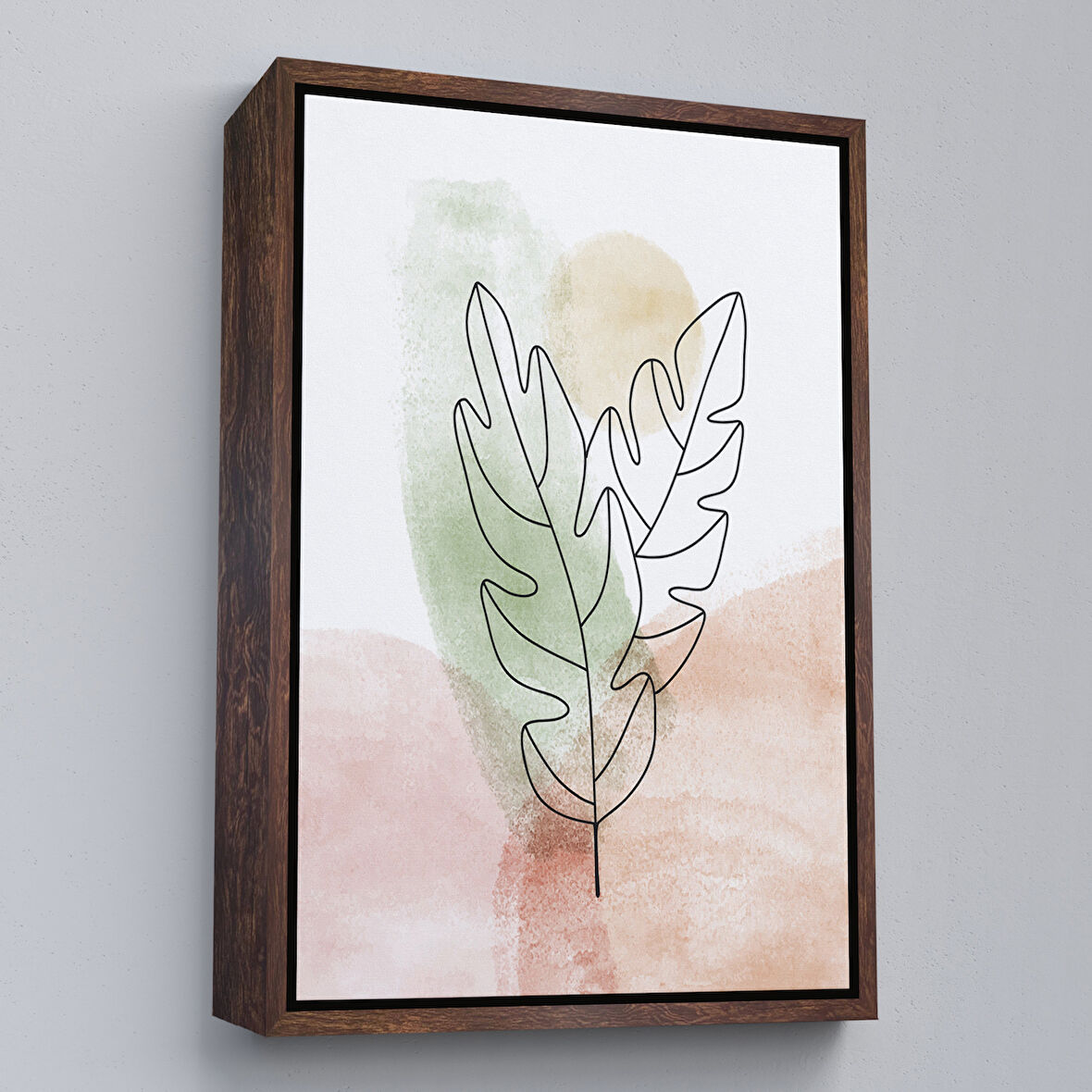 Kahverengi Çerçeveli İskandinav Soyut Tablo