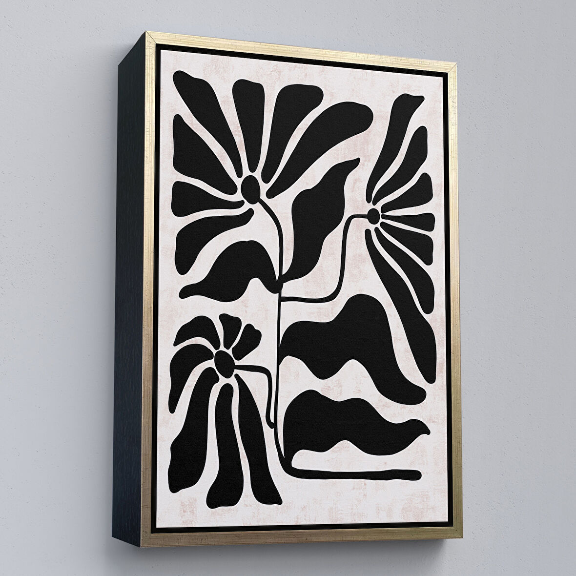 Altın Çerçeveli Çocuk Odası Sevimli Yavru Kaplan Tablosu