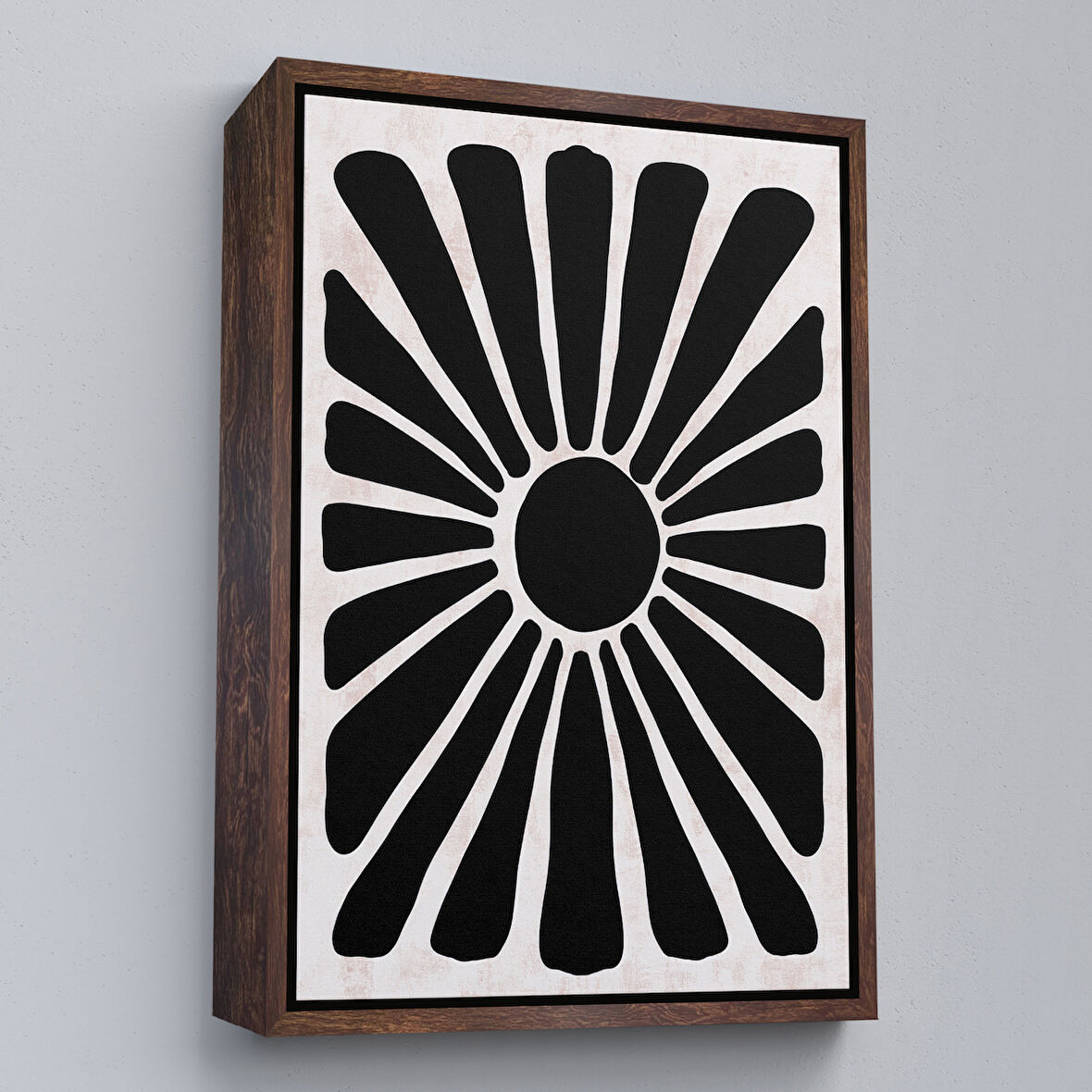 Kahverengi Çerçeveli Çocuk Odası Sevimli Yavru Aslan Tablosu