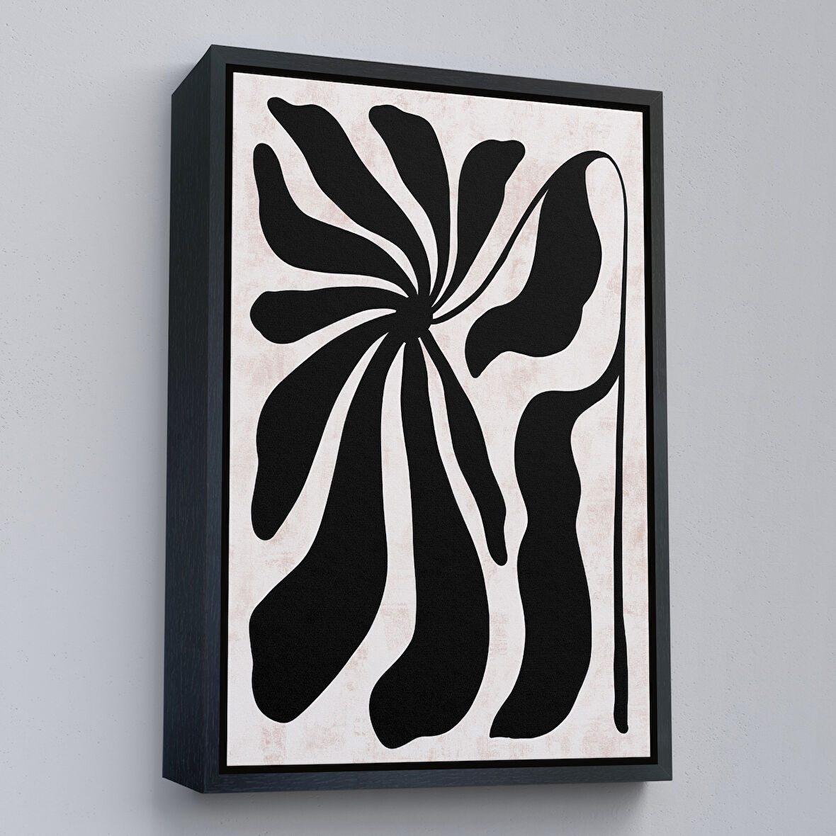 Siyah Çerçeveli Çocuk Odası Sevimli Yavru Fil Tablosu