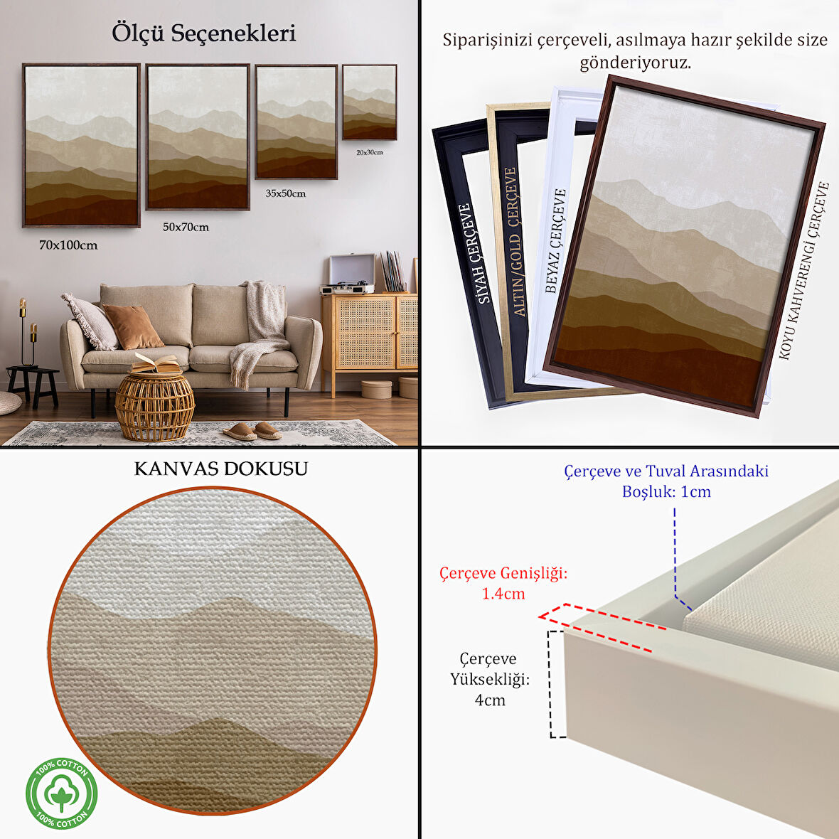 Siyah Çerçeveli Çocuk Odası Sevimli Yavru Kaplan Tablosu