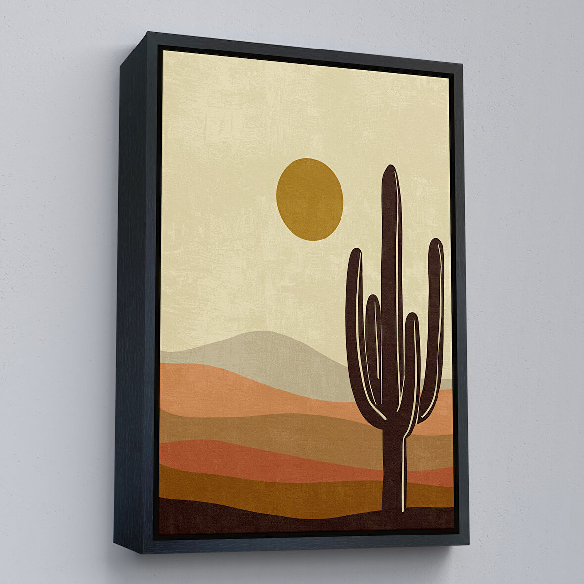 Kahverengi Çerçeveli Balon ile Uçan Sevimli Yavru Panda Tablosu