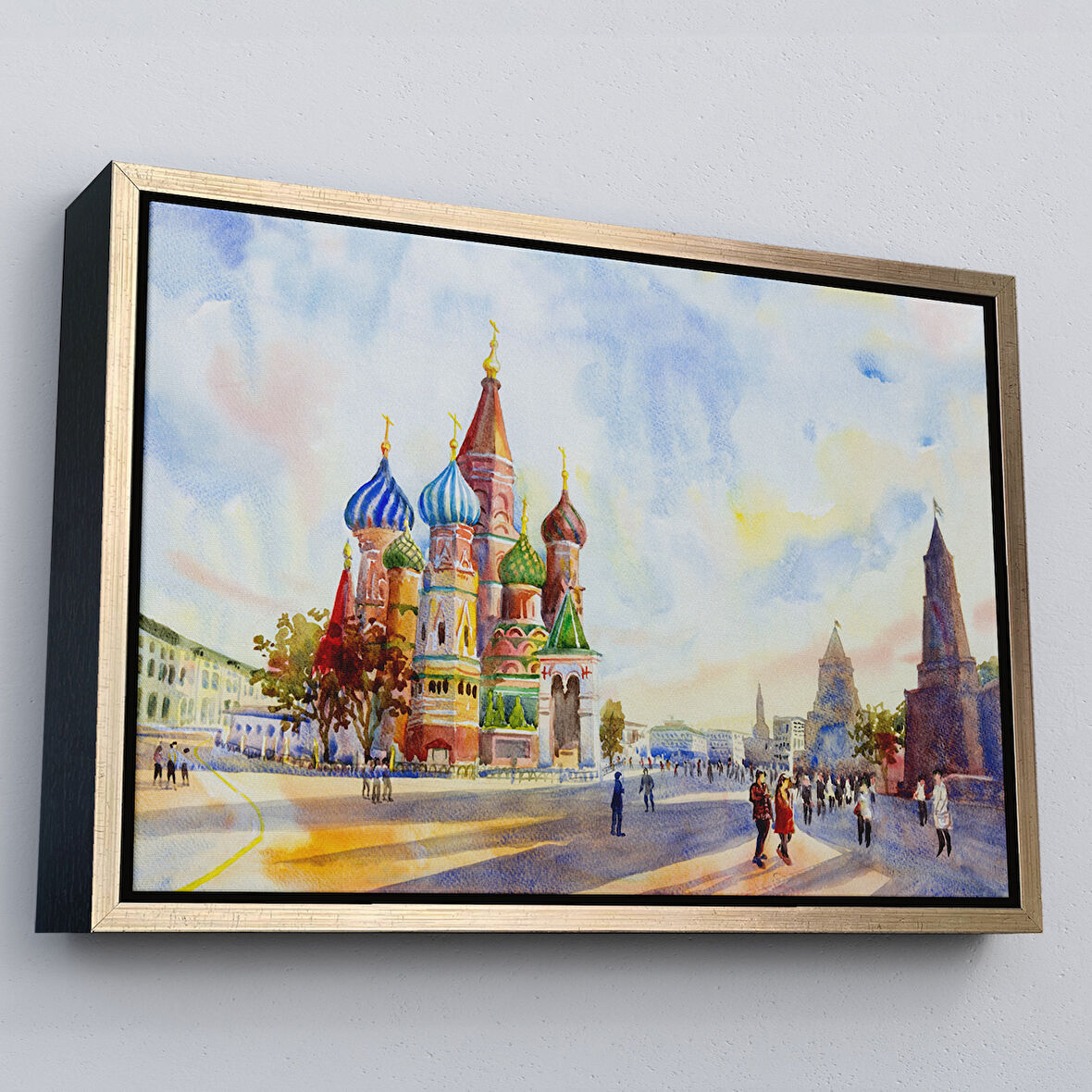 Altın Çerçeveli Kremlin Ve Kızıl Meydan Aziz Basil Katedrali Moskova Tablo