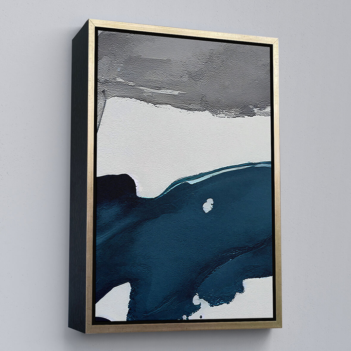 Altın Çerçeveli Yağlıboya Görünümlü Modern Tablosu