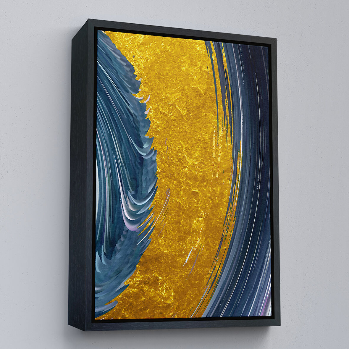 Siyah Çerçeveli Modern Renkli Soyut Tablo