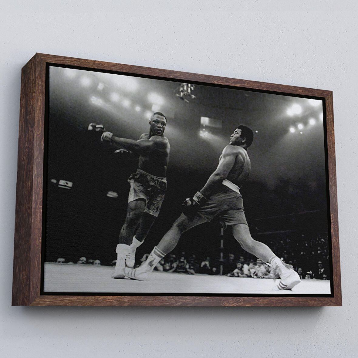 Kahverengi Çerçeveli Muhammed Ali-Joe Frazier Tablosu, Spor Salonu Motivasyon Tablosu