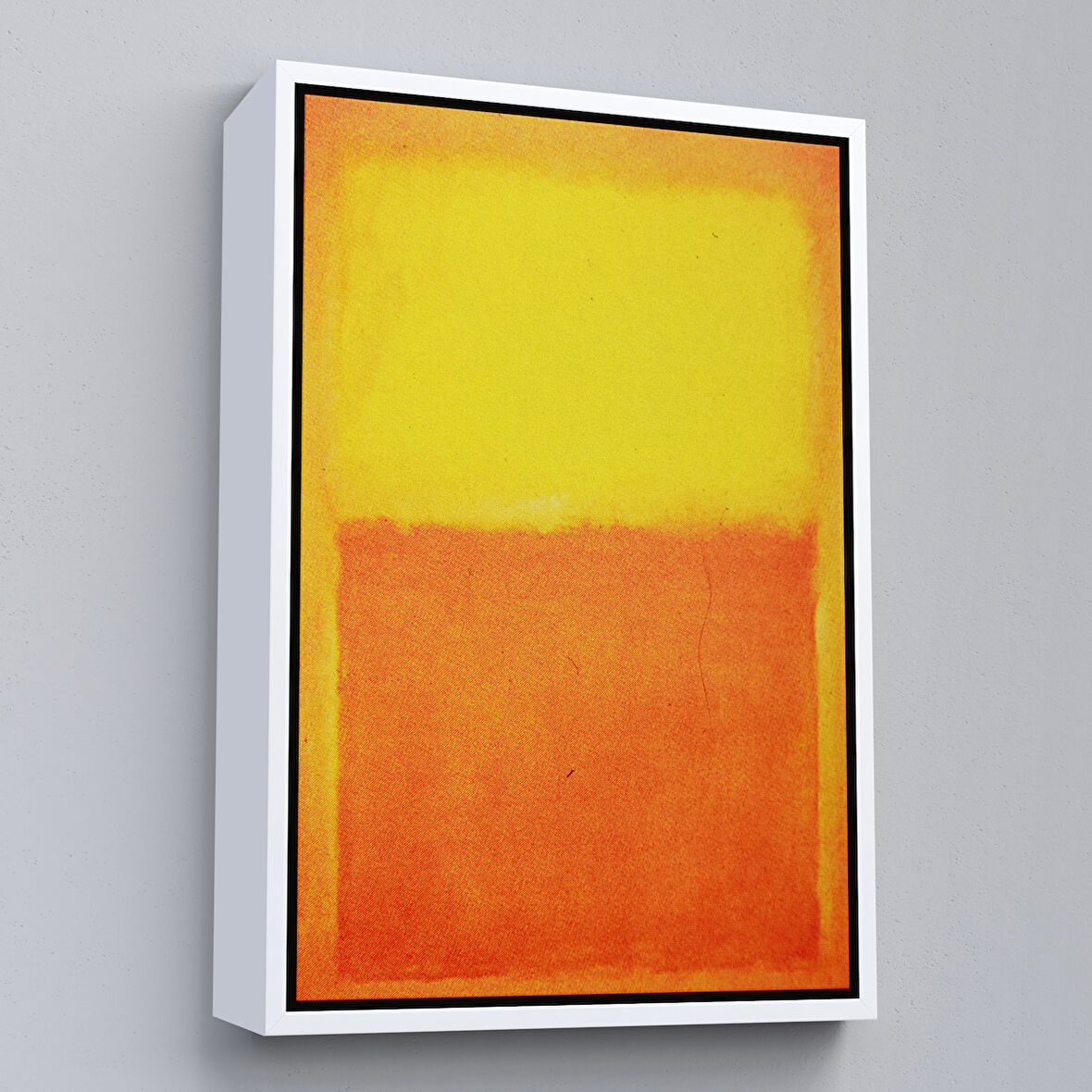 Kahverengi Çerçeveli Mark Rothko Turuncu Sarı Eseri Kanvas Tablo