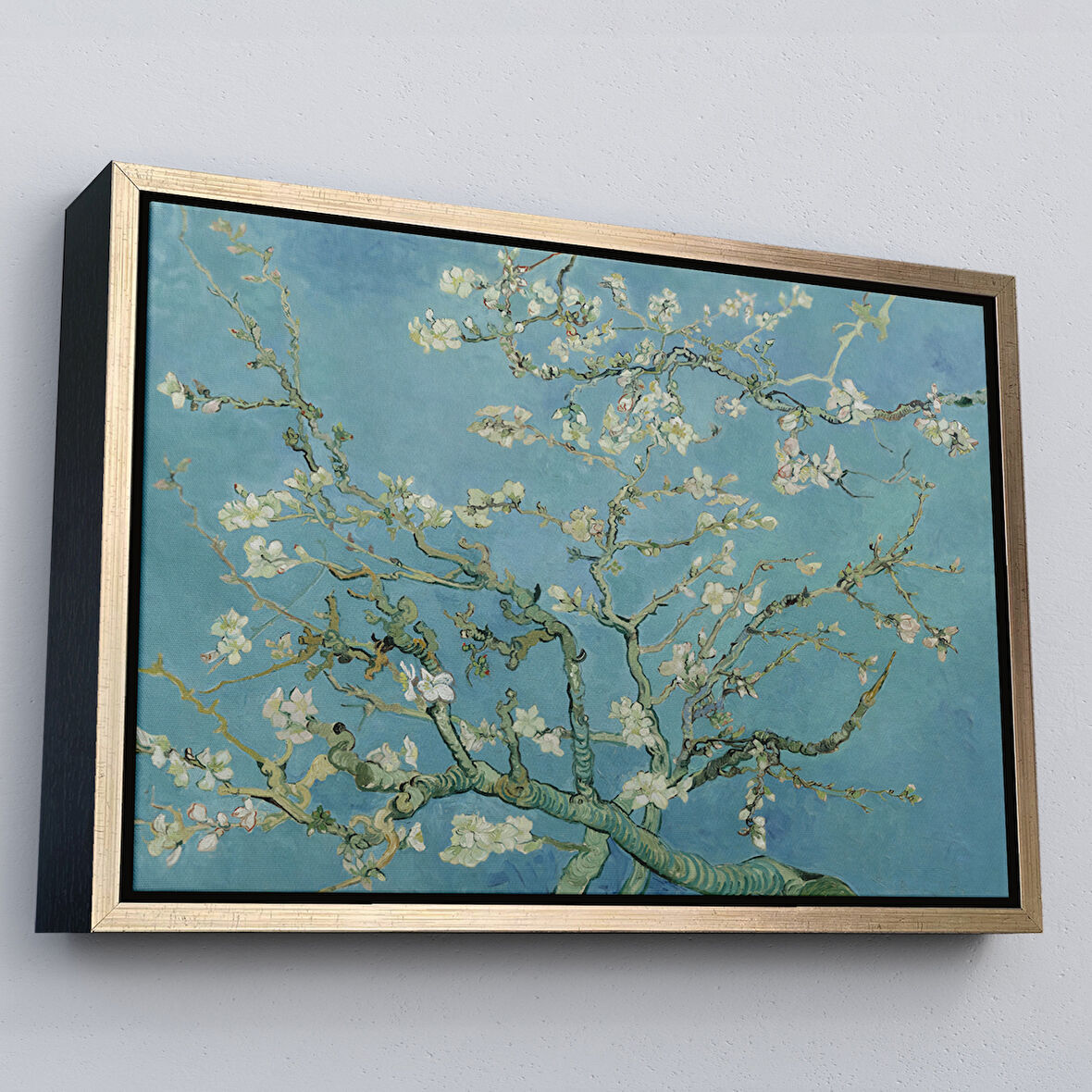 Altın Çerçeveli Vincent Van Gogh-Blossoming Badem Ağacı Eseri / Blossoming Almond Tree (1890)