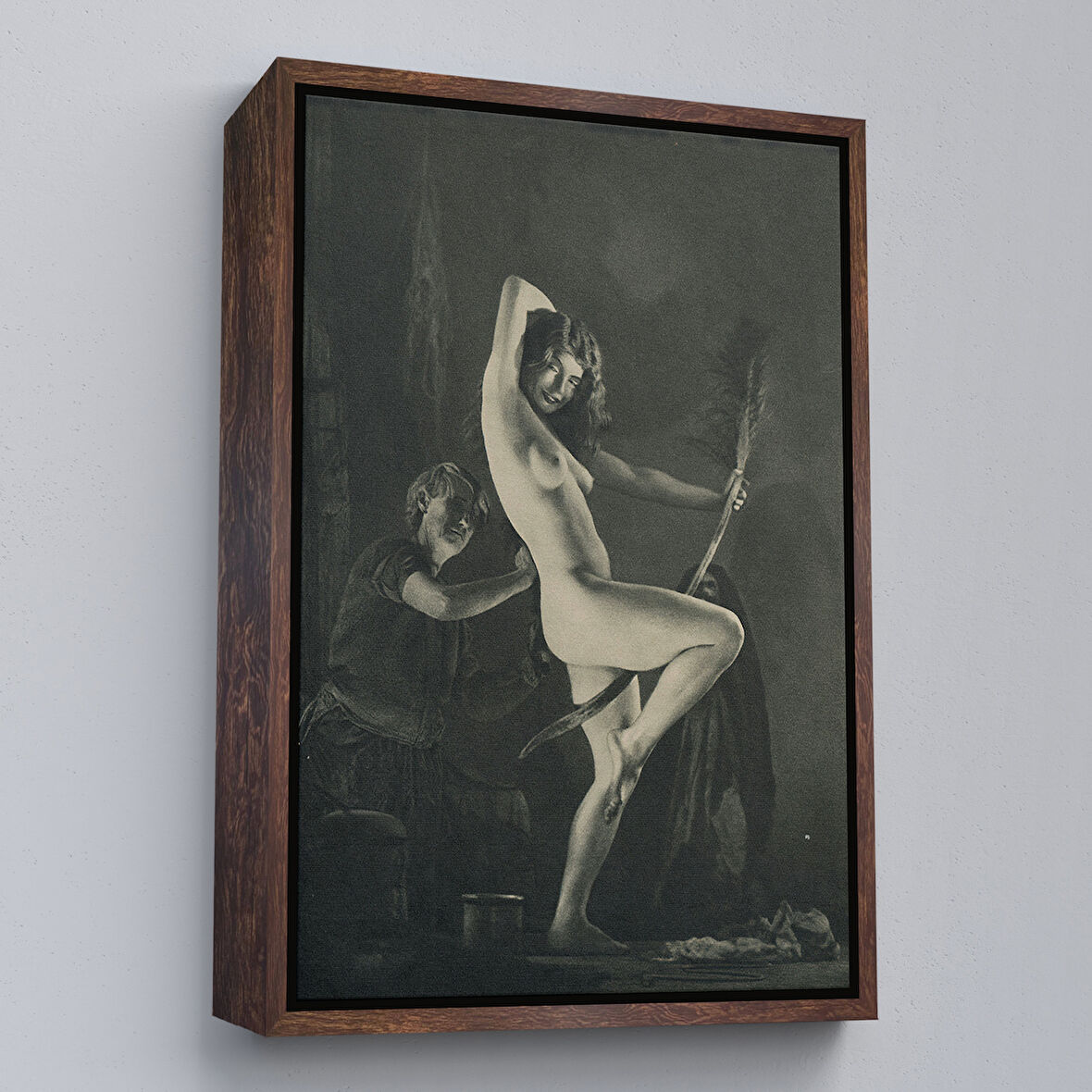 Kahverengi Çerçeveli Şabat Gününe Hazırlık, William Mortensen Cadılar Bayramı - années 1930 Kanvas Tablo