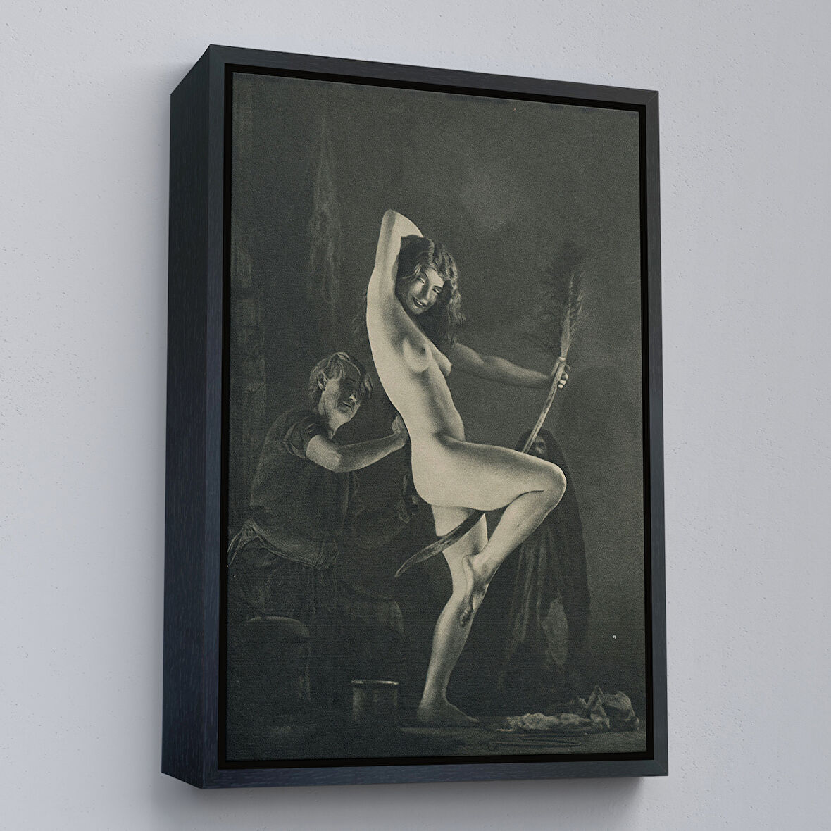 Siyah Çerçeveli Şabat Gününe Hazırlık, William Mortensen Cadılar Bayramı - années 1930 Kanvas Tablo